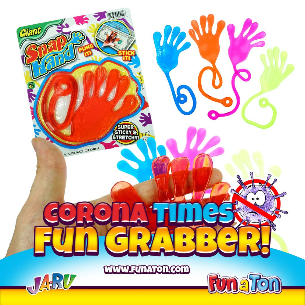 Fun a Ton Giant Snap Hands green stretch, classroom prize incentive.