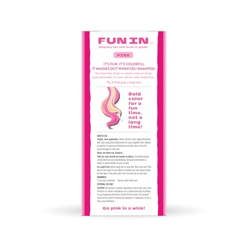 Fun In brush applicator close-up showcases mess-free, easy application.