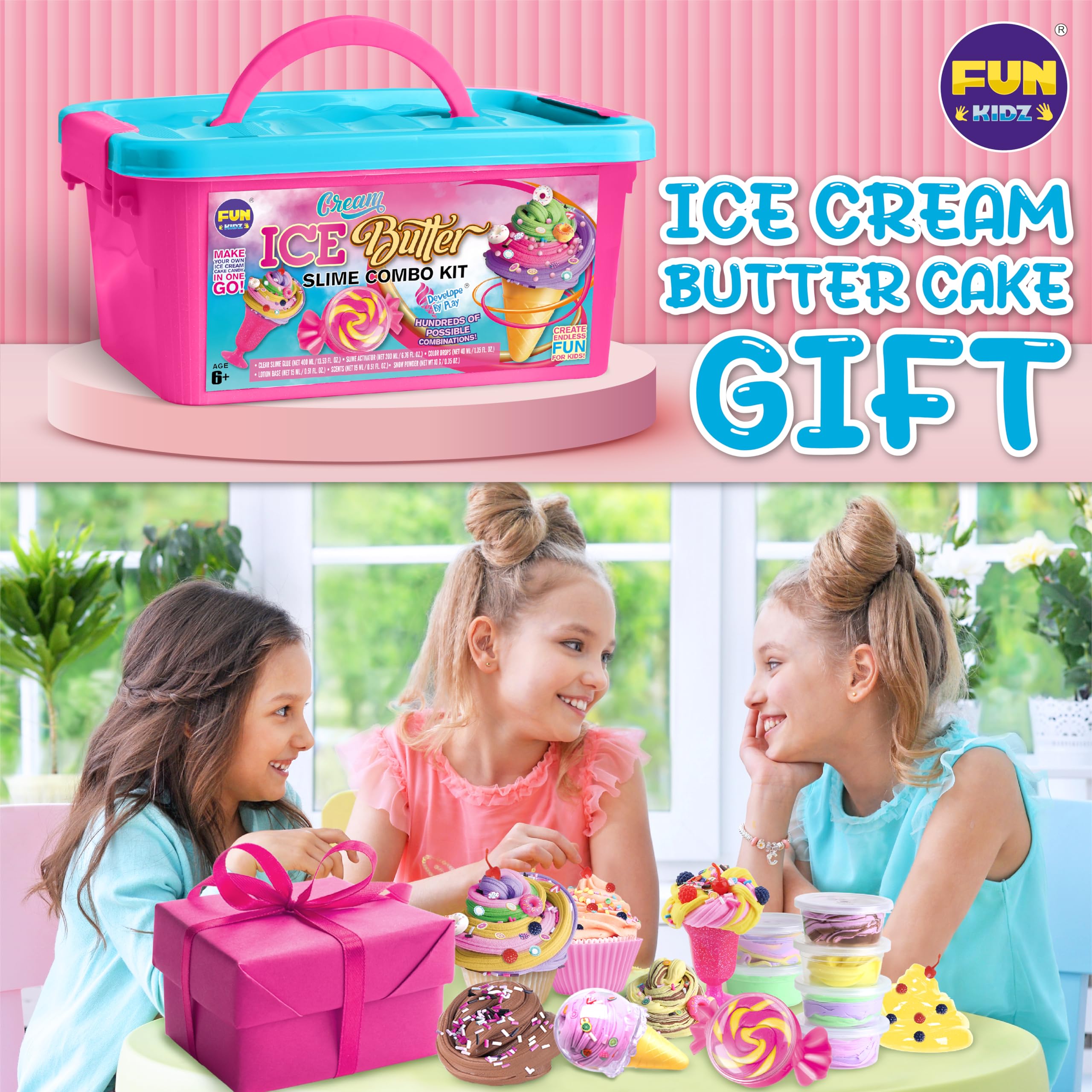 FUN KIDZ Butter Slime Kit color mixing for vibrant combos