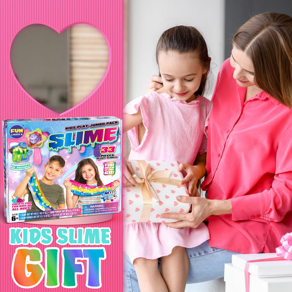 FUN KIDZ pre made slime packs image highlights ready to use colors for quick crafting