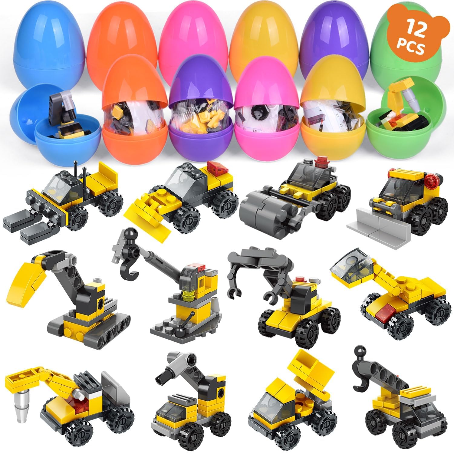 FUN LITTLE TOYS 12-piece Easter eggs set for kids' egg hunts.