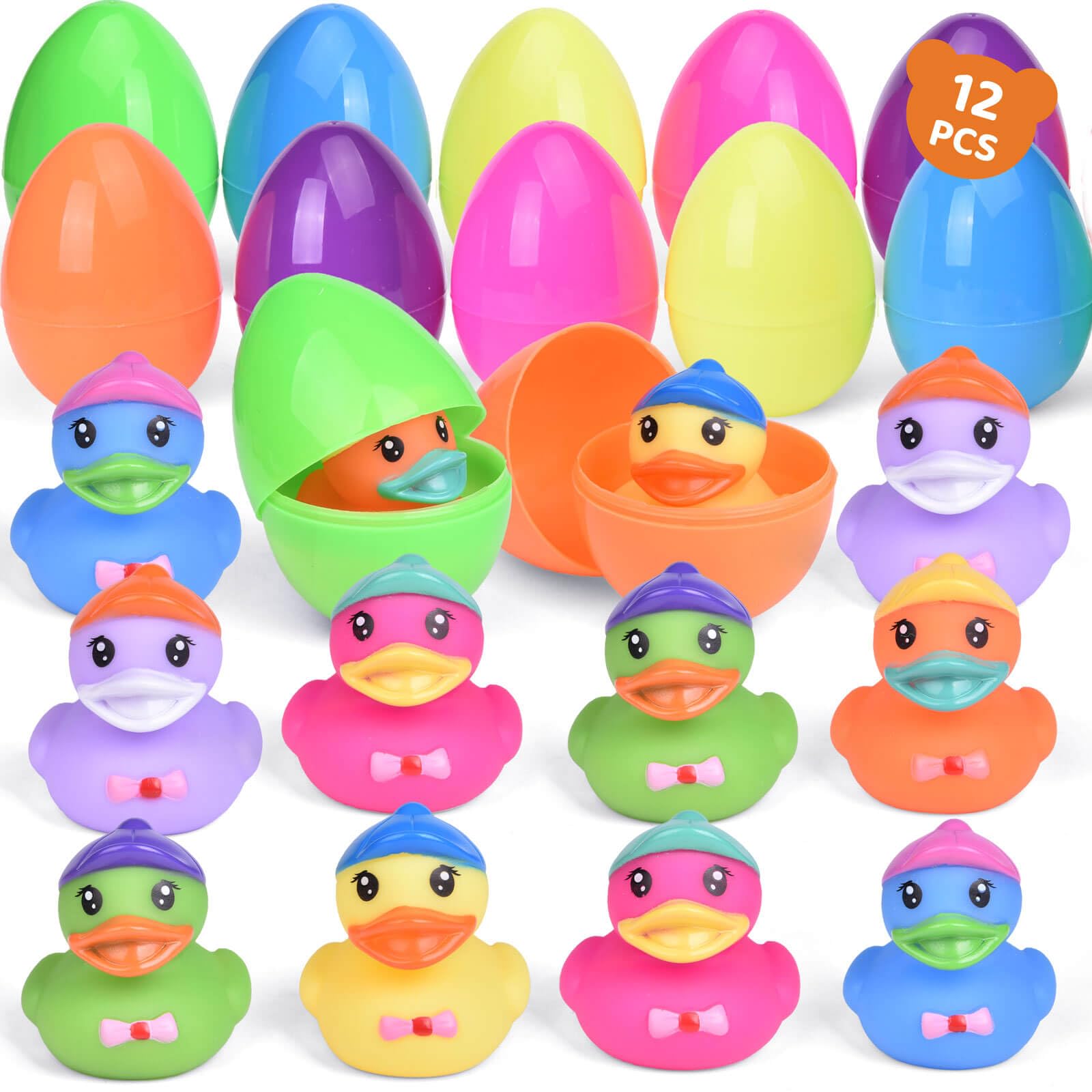Fun Little Toys easter eggs with rubber ducks for bath time fun and learning