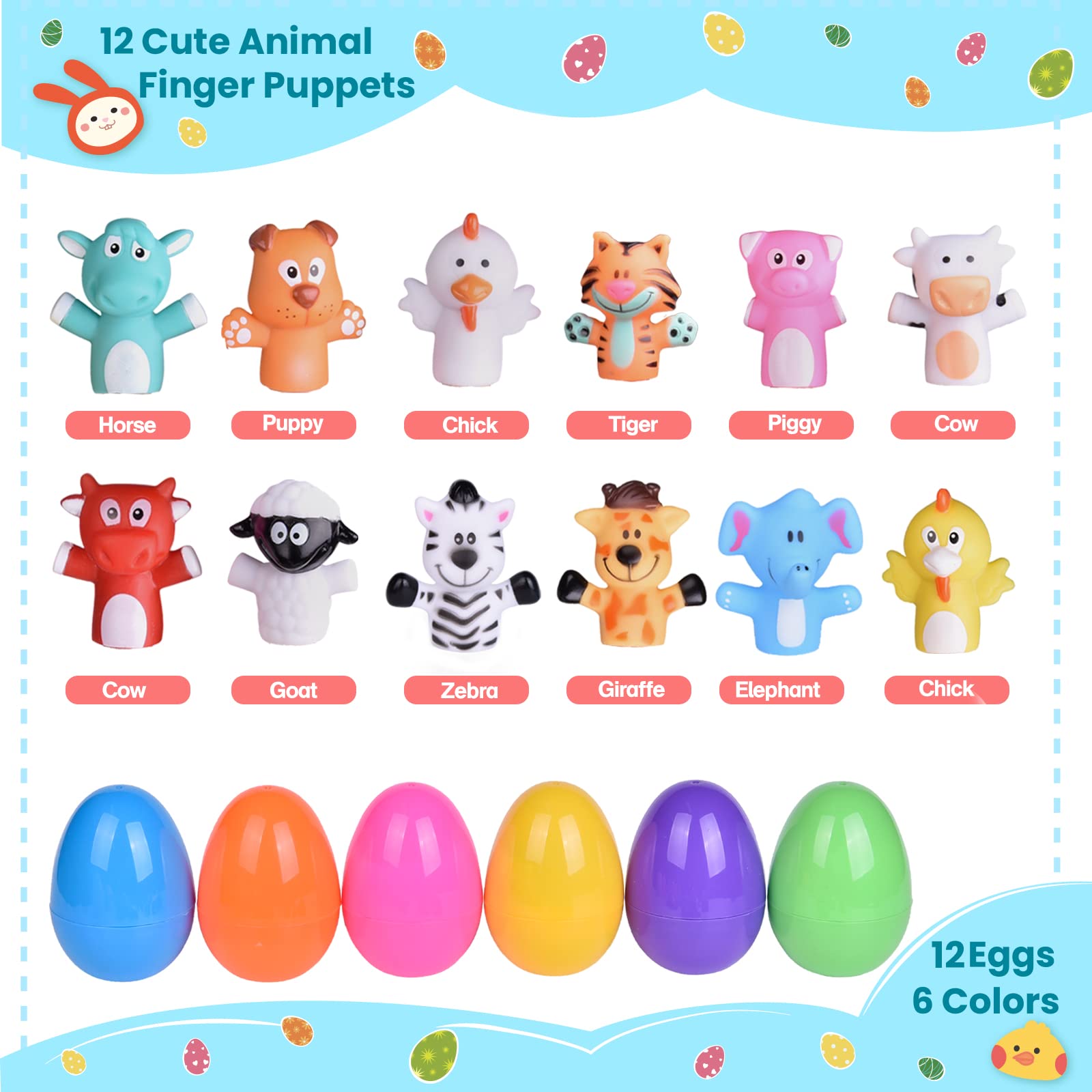FUN LITTLE TOYS hand-painted soft vinyl puppets with intricate animal details.