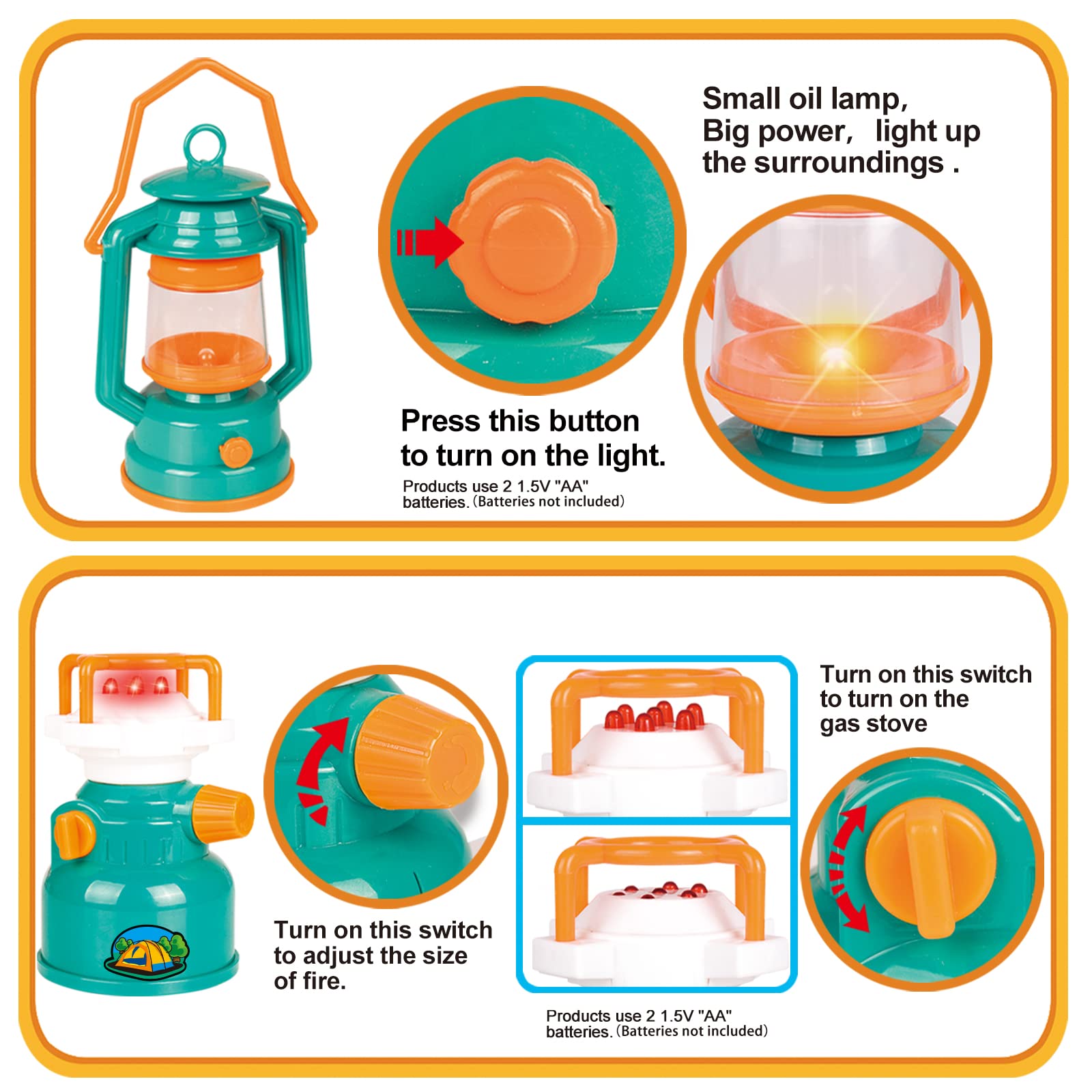 FUN LITTLE TOYS 4-in-1 whistle with flashlight, compass, and thermometer for adventures.