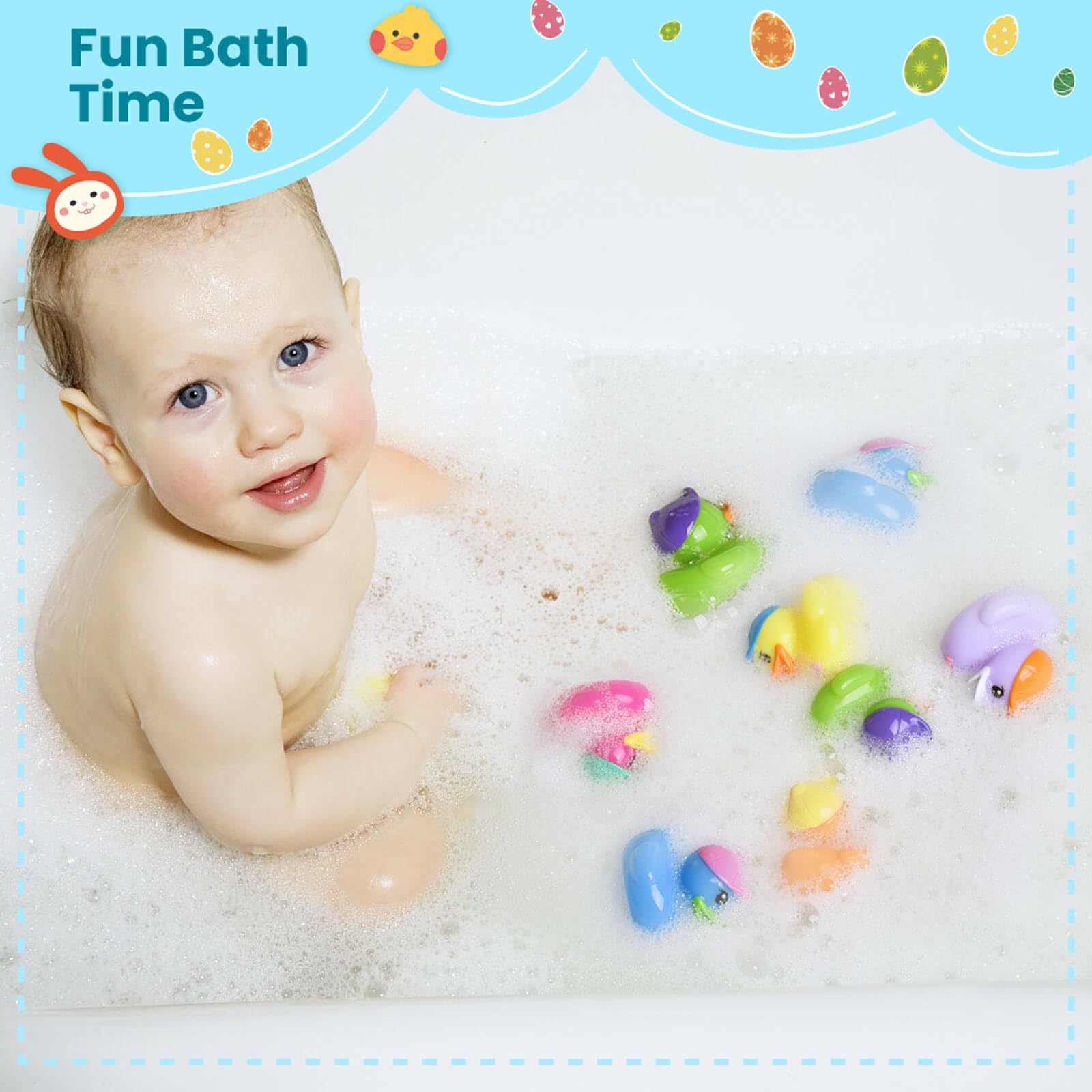 Fun Little Toys colorful ducks in eggs encourage fine motor skills in kids