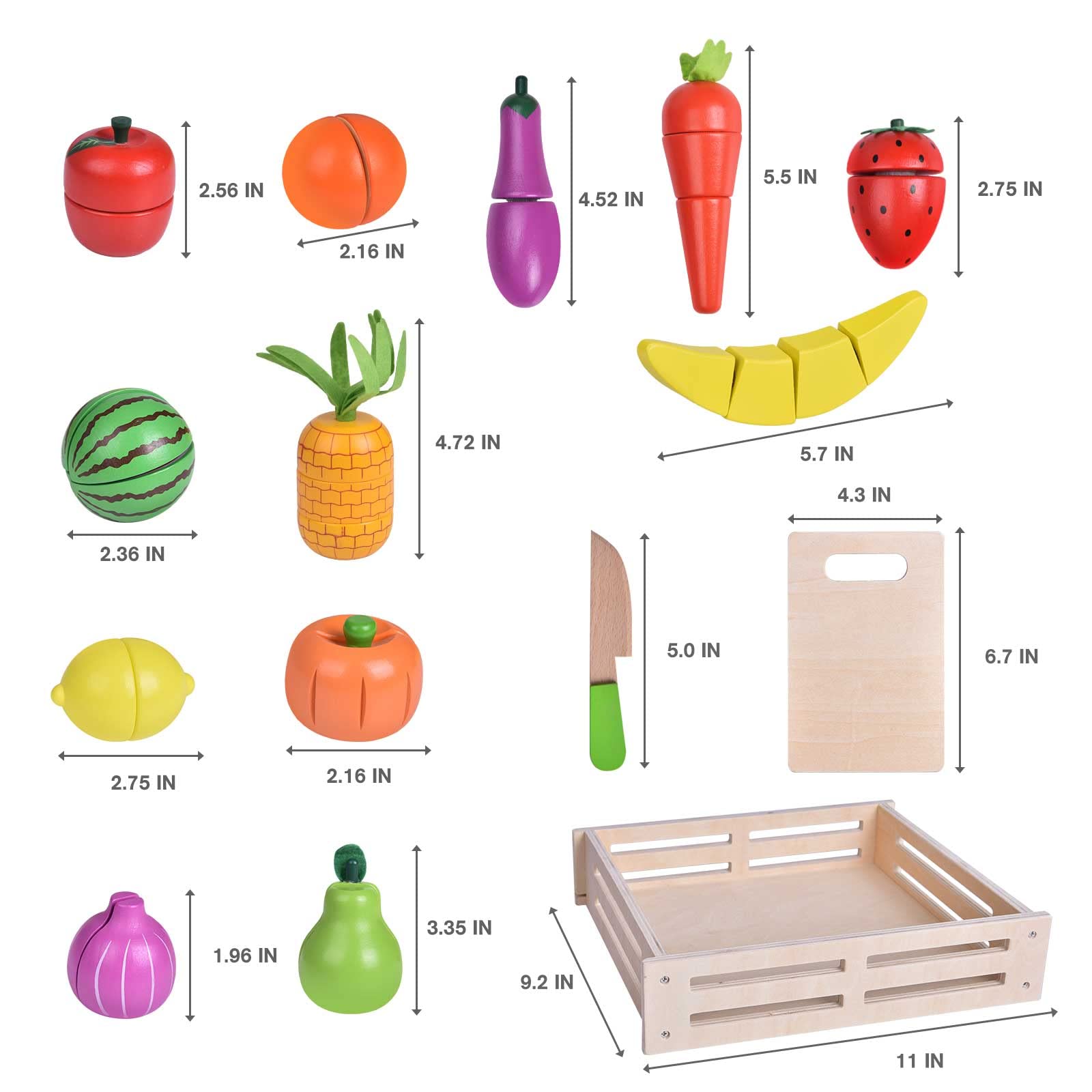 FUN LITTLE TOYS wooden apple piece for interactive pretend cooking