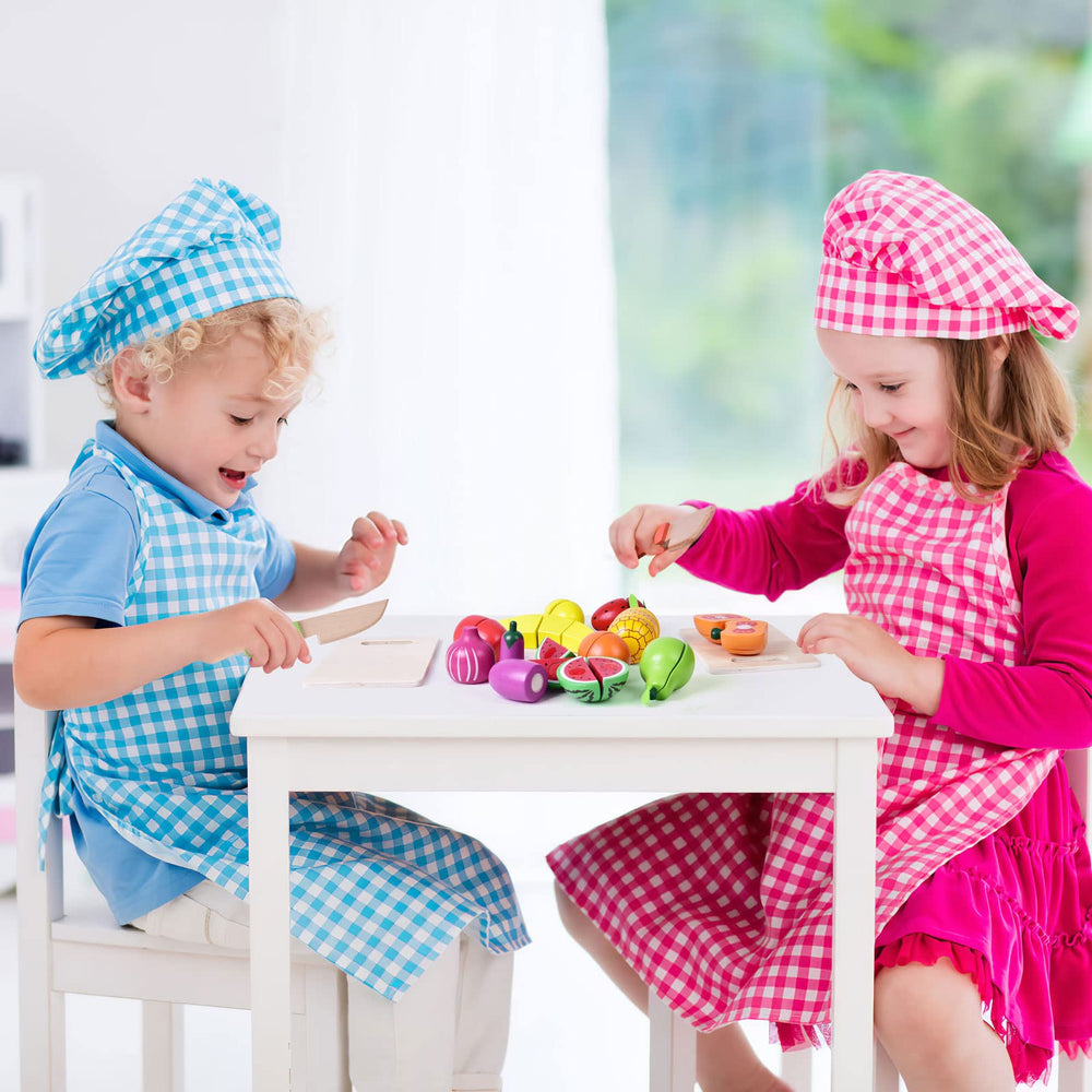 FUN LITTLE TOYS wooden cutting knives for safe pretend slicing