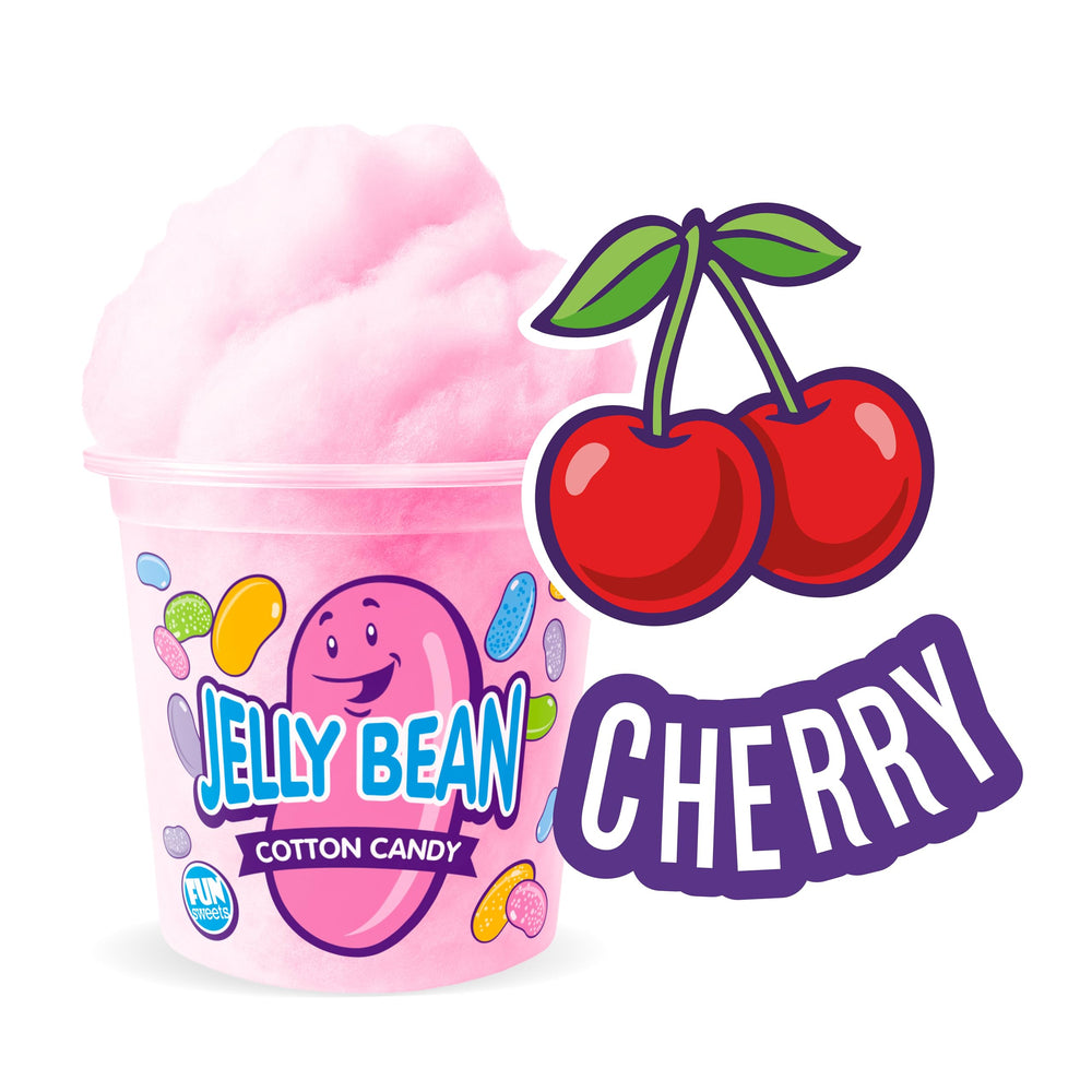 Portable resealable Fun Sweets cotton candy tub for on-the-go snacking