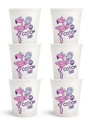 Fun Sweets Vanilla Cotton Candy 6-pack front view showing dye-free white tubs