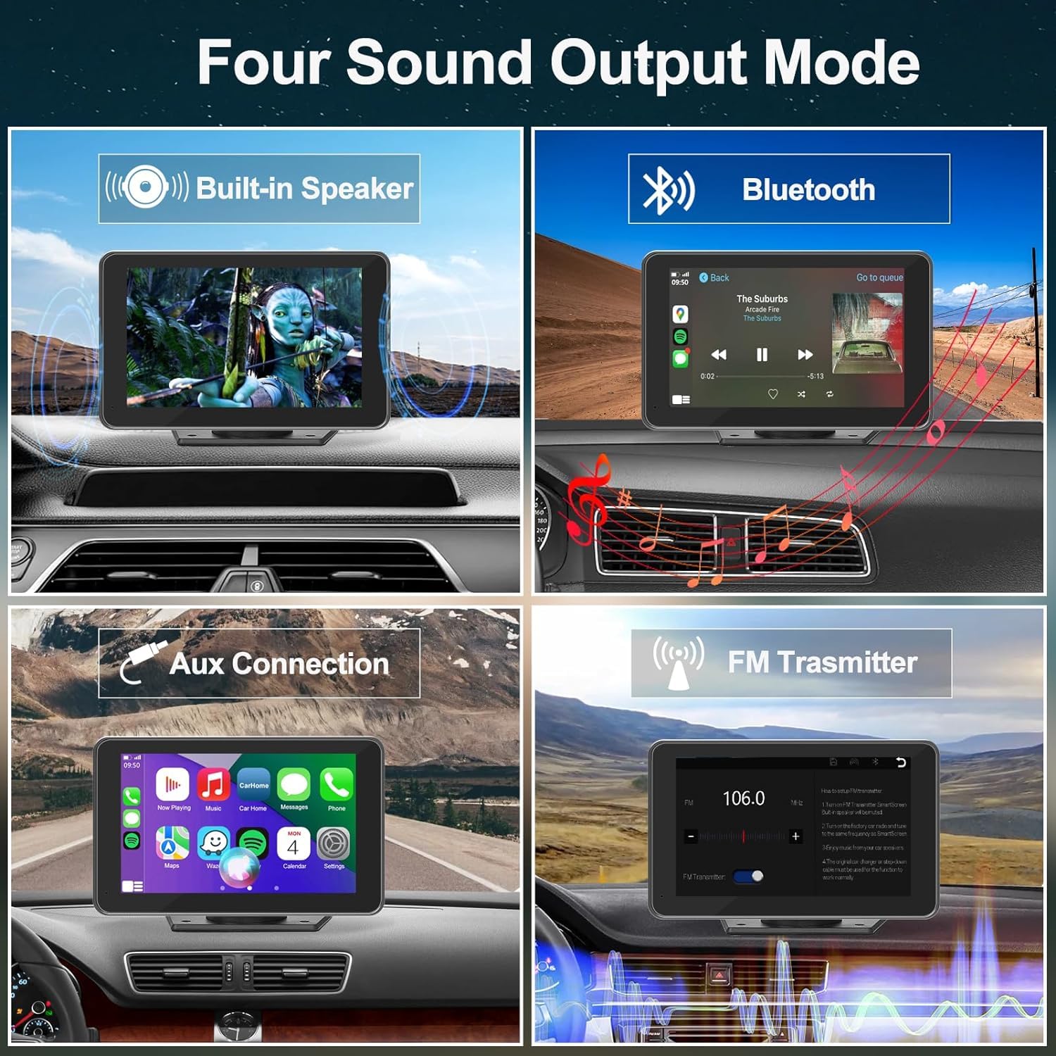 FUNAURORE backup camera view with night vision for safer parking