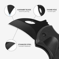 FUNBRO edc knife keychain attachment ready for quick access on a ring