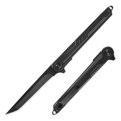 FUNBRO EDC knife front view with clip for easy carry.