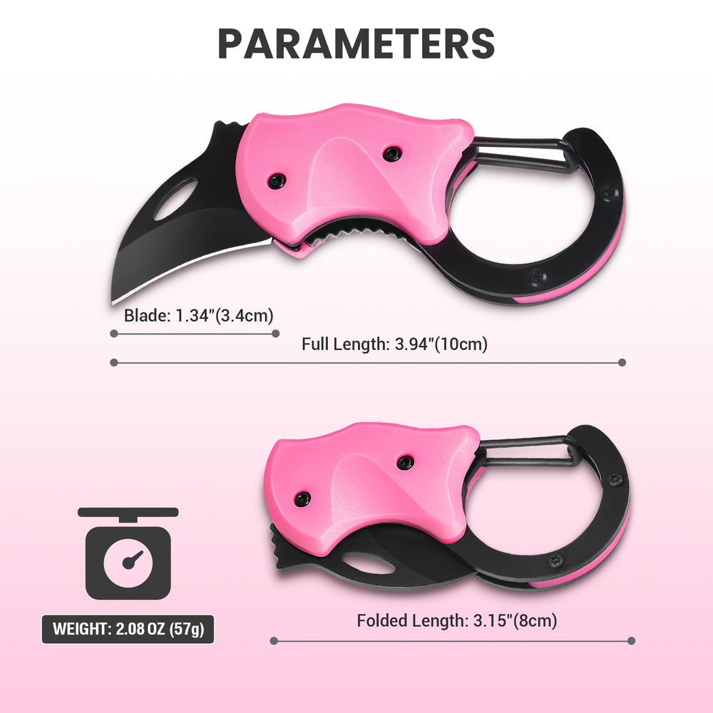 FUNBRO pink keychain knife gift-ready packaging, ideal stocking stuffer