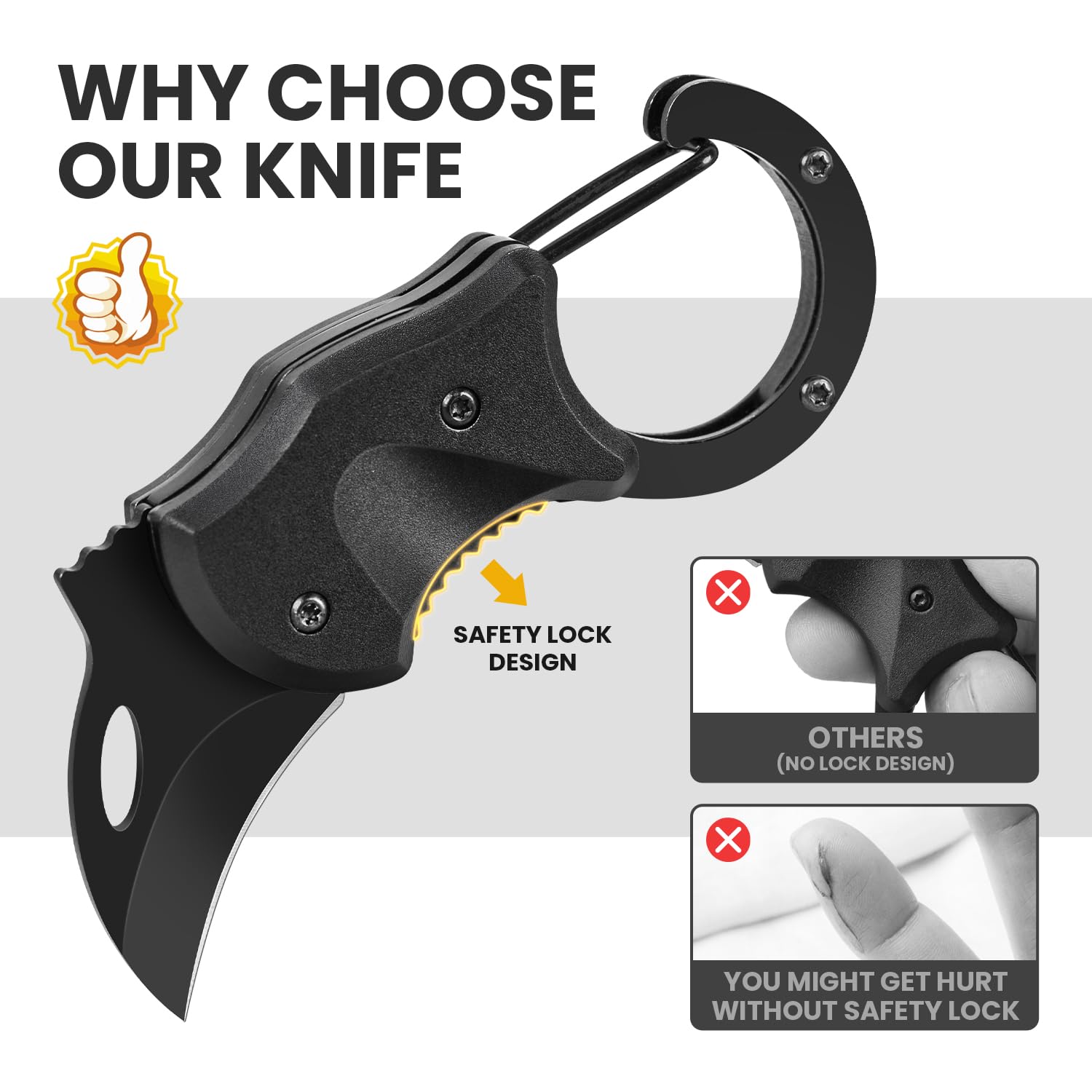 FUNBRO pocket knife ABS handle detail highlighting grip and durable construction