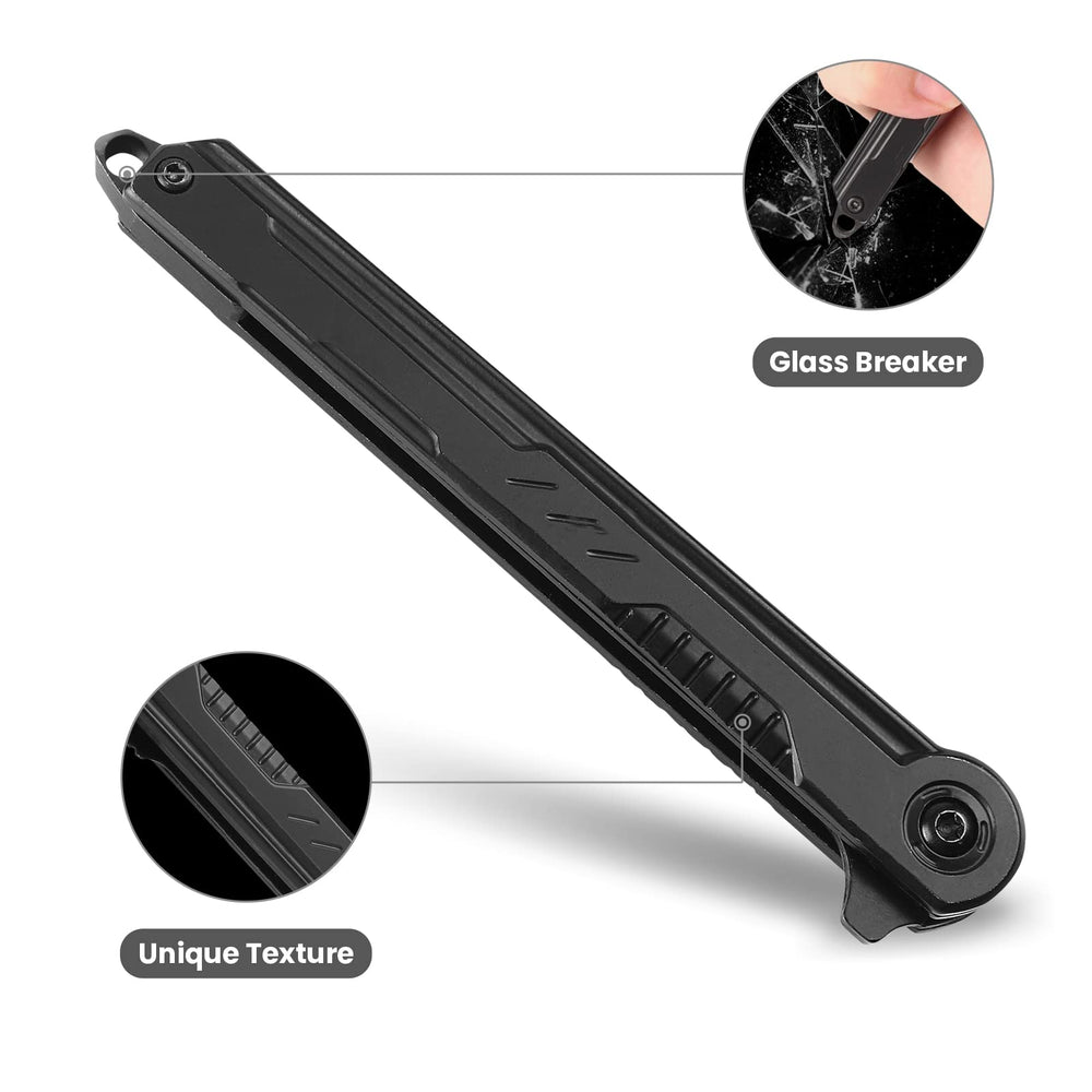 FUNBRO EDC knife liner lock side view shows sturdy mechanism for safe use.