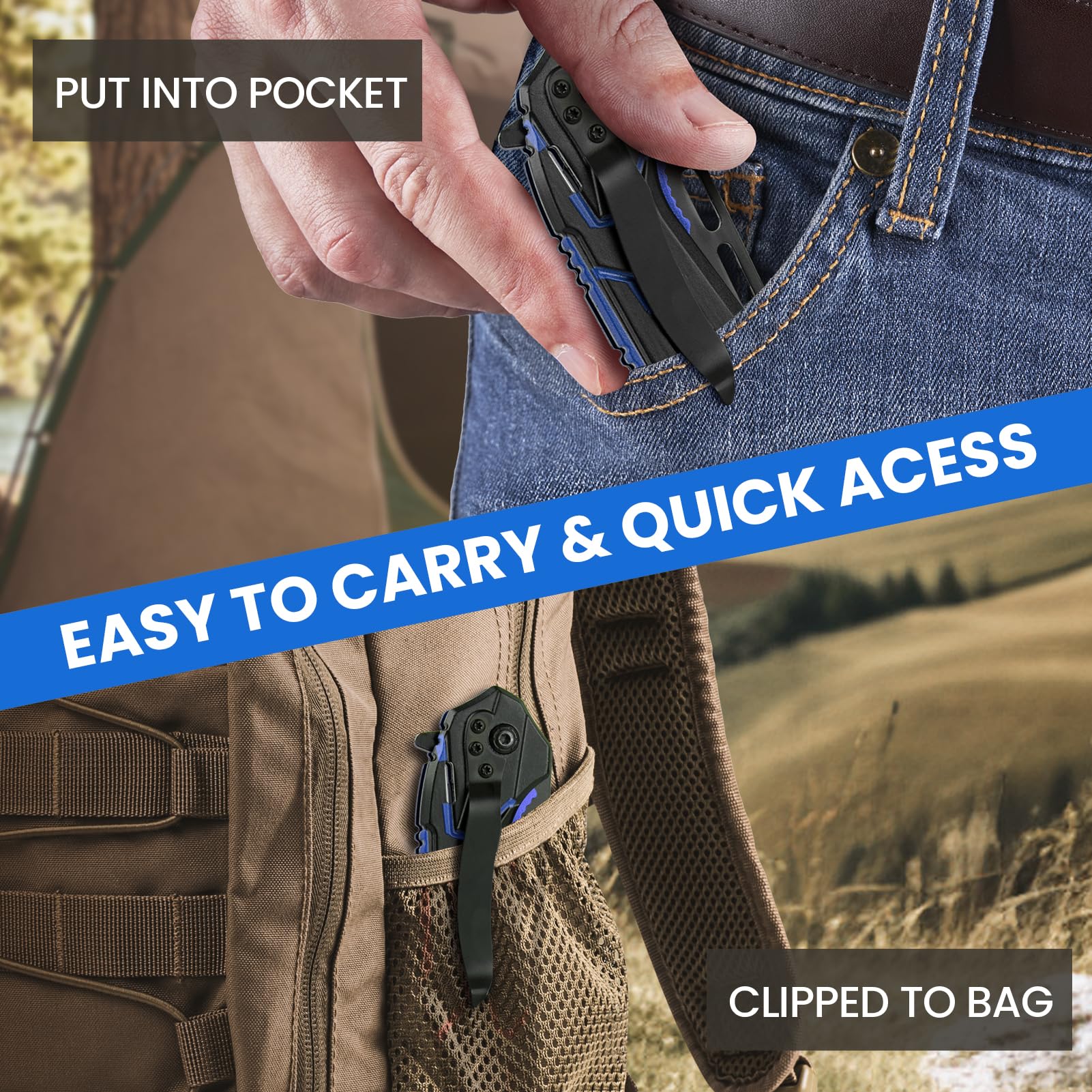 FUNBRO aluminum-handle delivers dust-proof, corrosion-resistant grip during hikes.