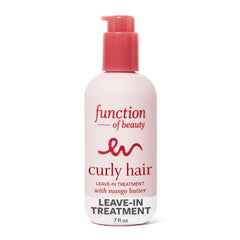 Function of Beauty Curly Leave-In bottle close-up for defined curls.