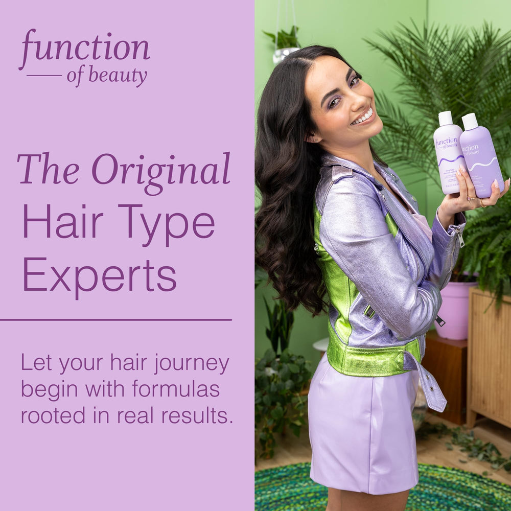 Finished look: smooth, frizz-controlled waves after using Function of Beauty mask.