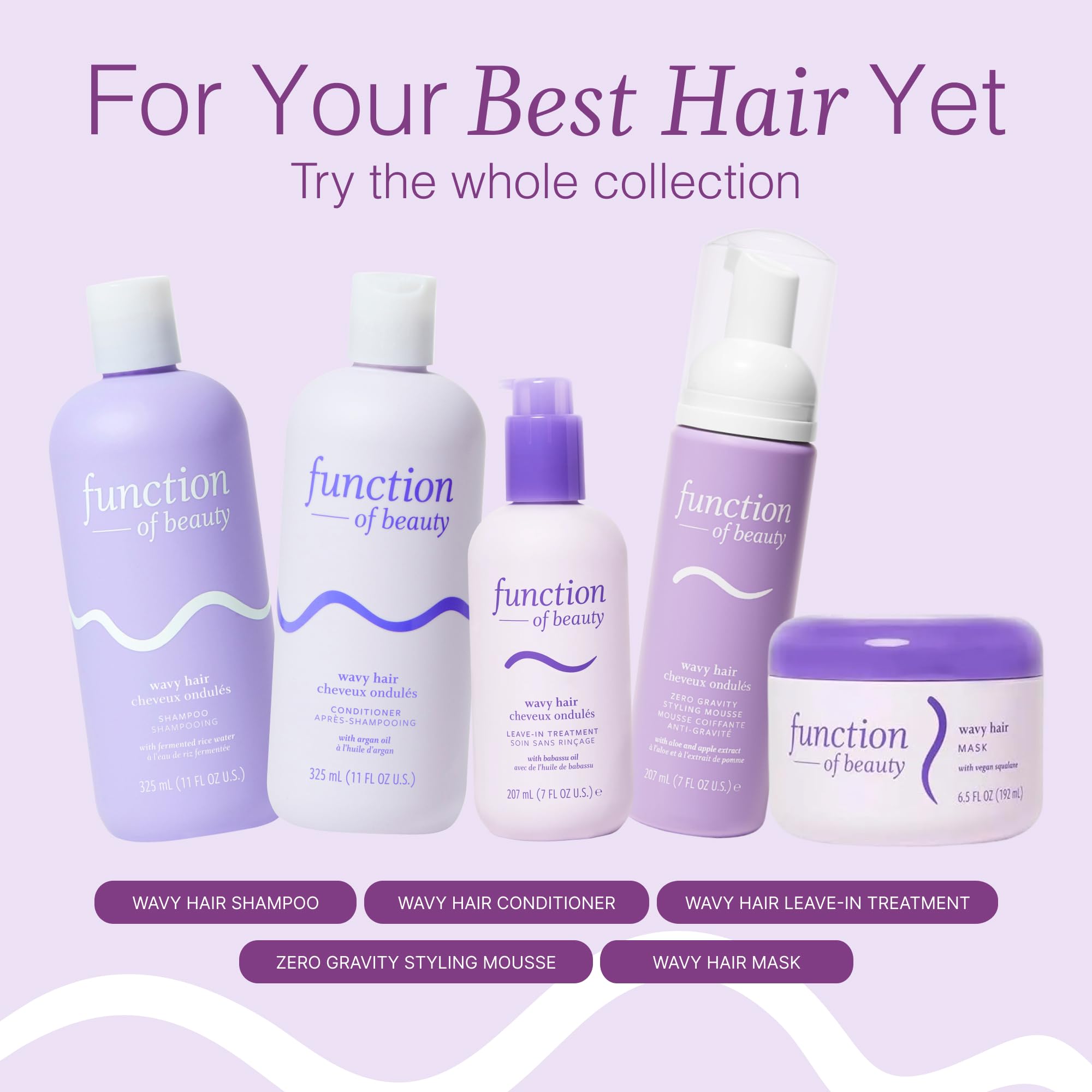 Applying Function of Beauty Wavy Hair Mask and leaving on 3-5 minutes.