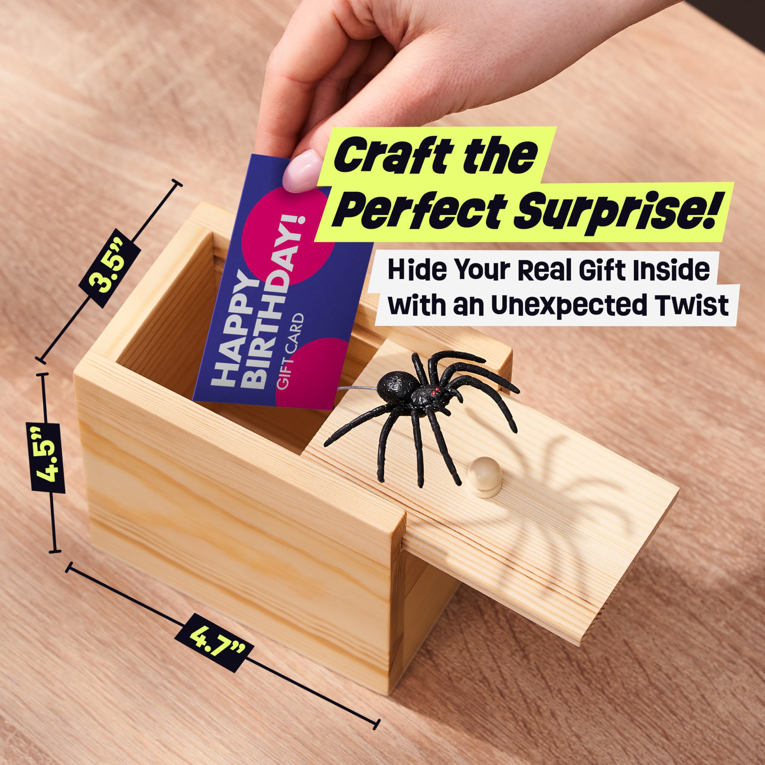FunFamz Spider Prank Box sparks party and office fun.