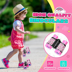 FunforFun Unicorn Binoculars with bird watching manual included for learning.