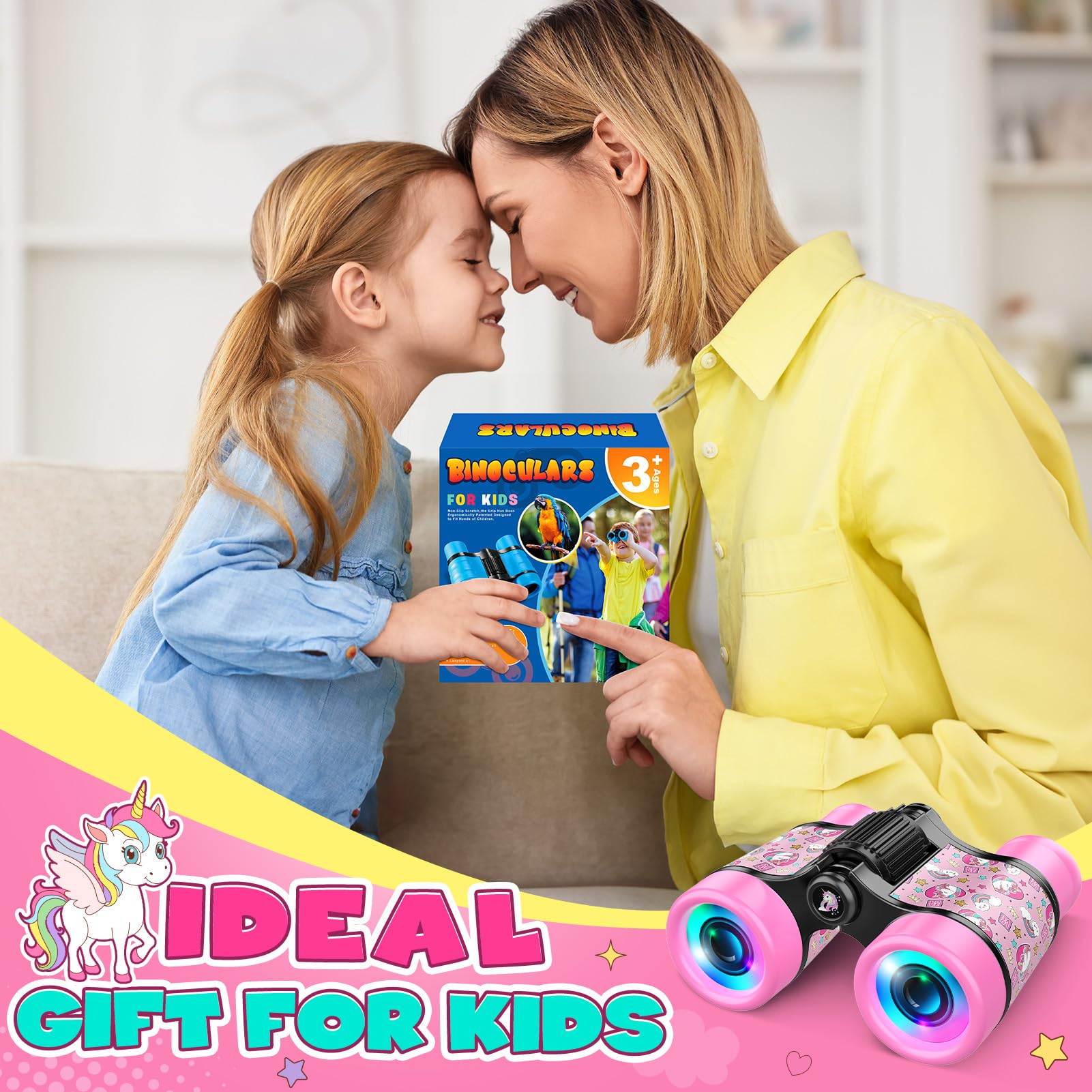 FunforFun Unicorn Binoculars lightweight design fits small hands securely.