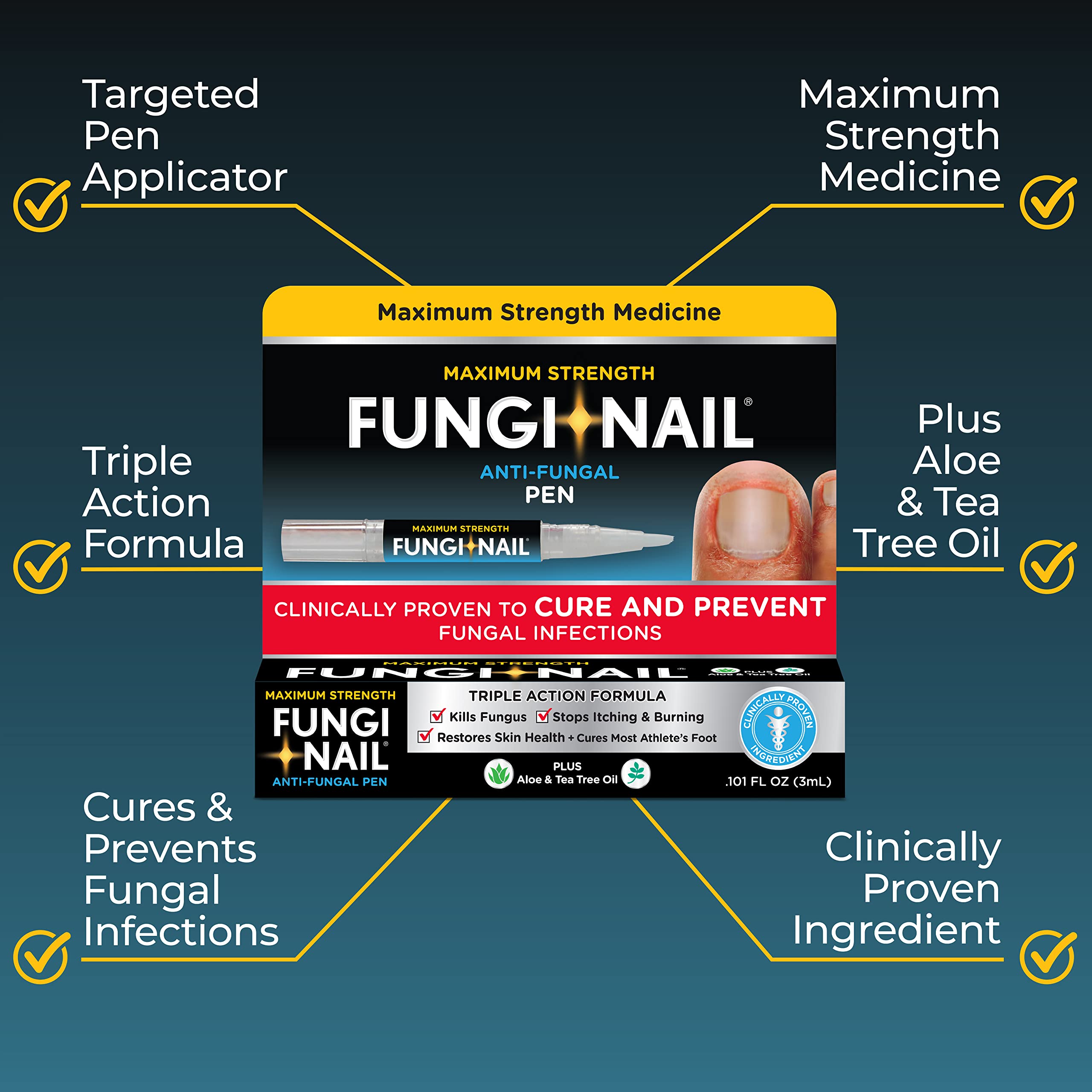 Fungi-Nail antifungal solution applied to nails and surrounding skin.