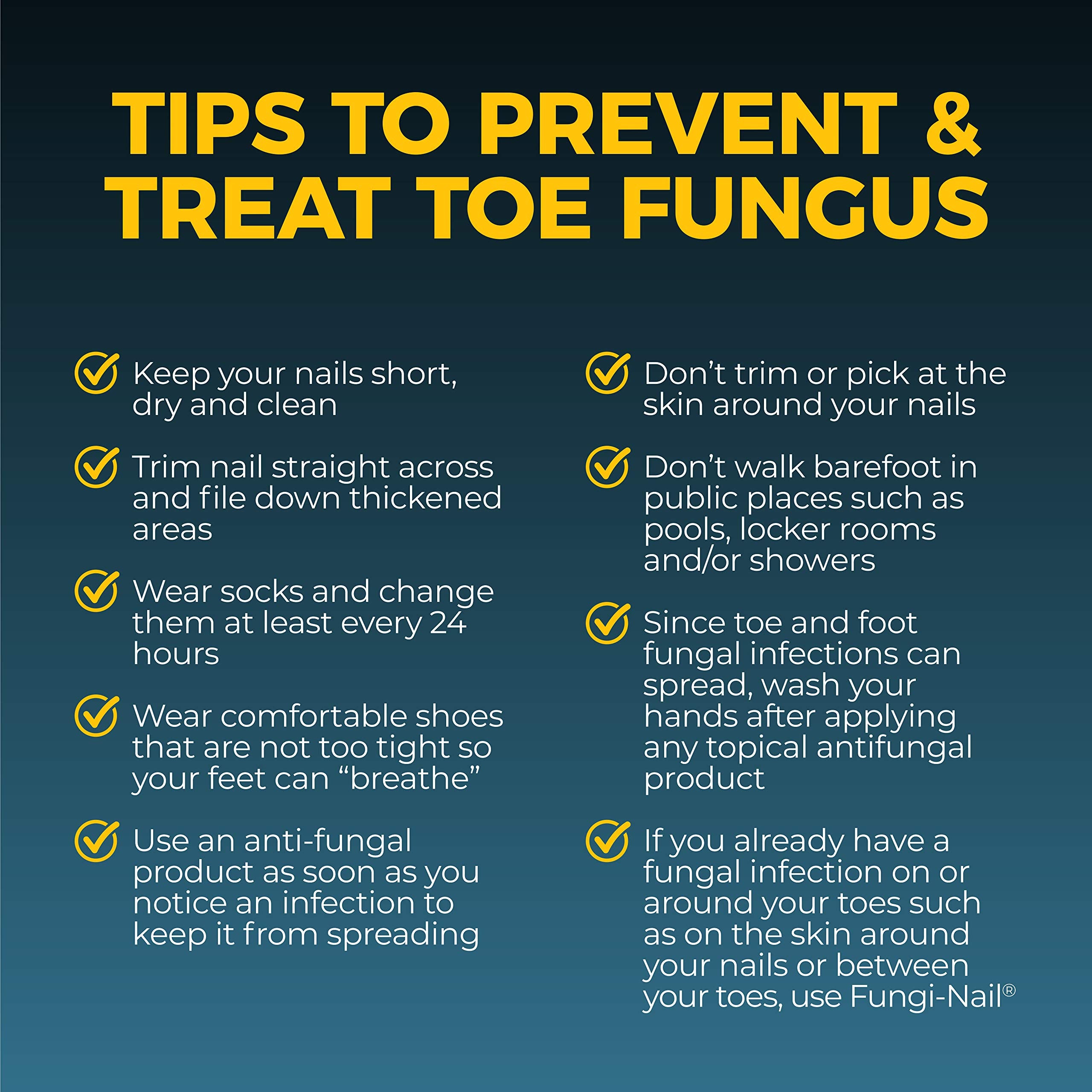 Fungi-Nail side view shows daily application routine for fungus care.