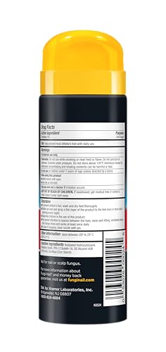 Fungi-Nail Everyday Powder Spray on toes, target for moisture and odor control.