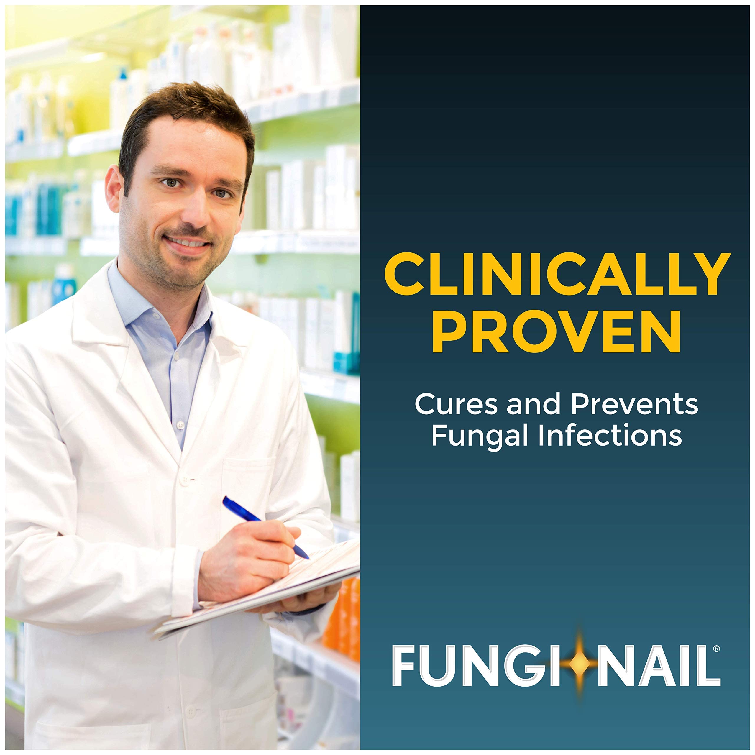 Fungi-Nail Tolnaftate 1% bottle highlights maximum strength, easy use.