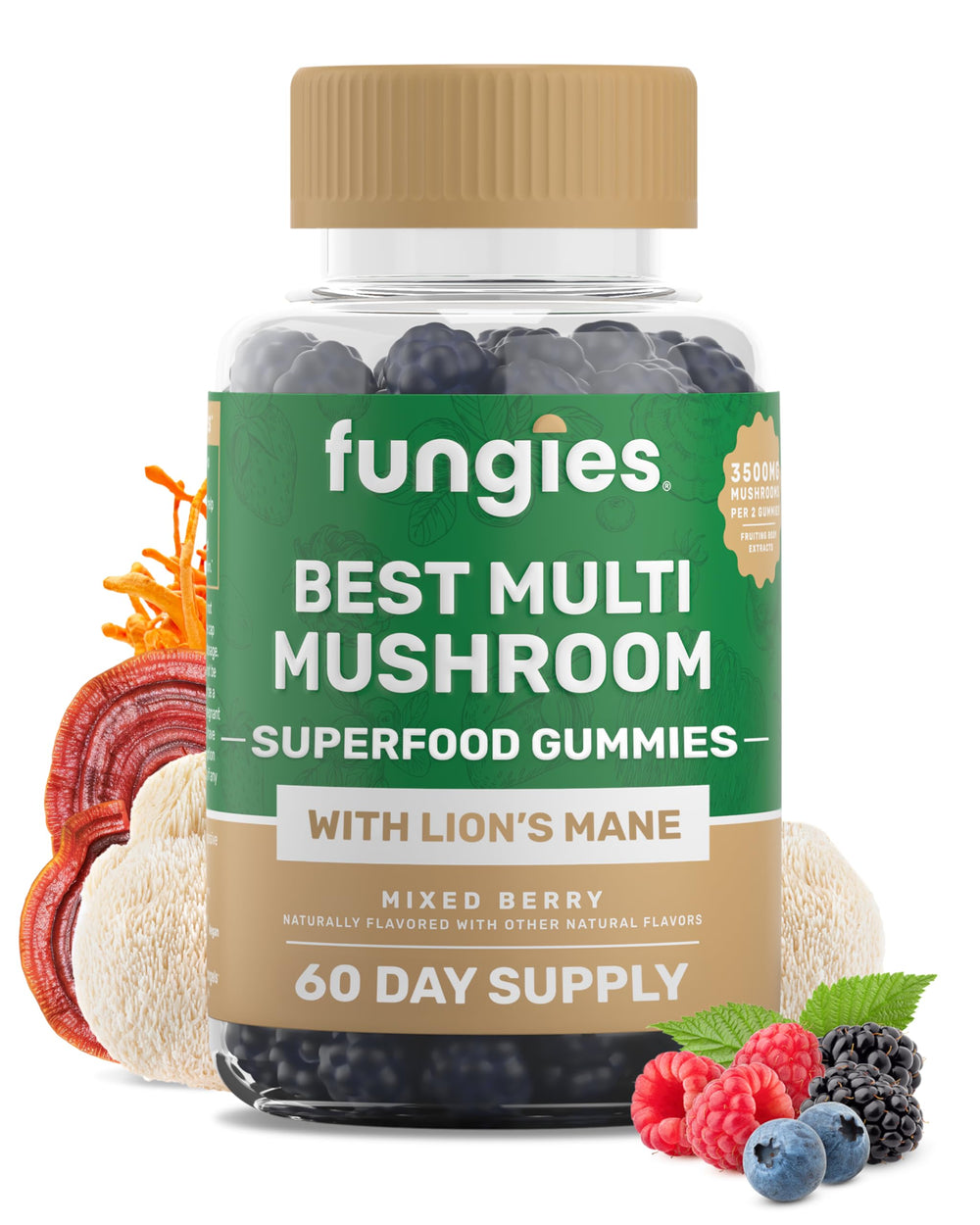 Fungies Best Multi Mushroom Gummies bottle for daily wellness and flavor.