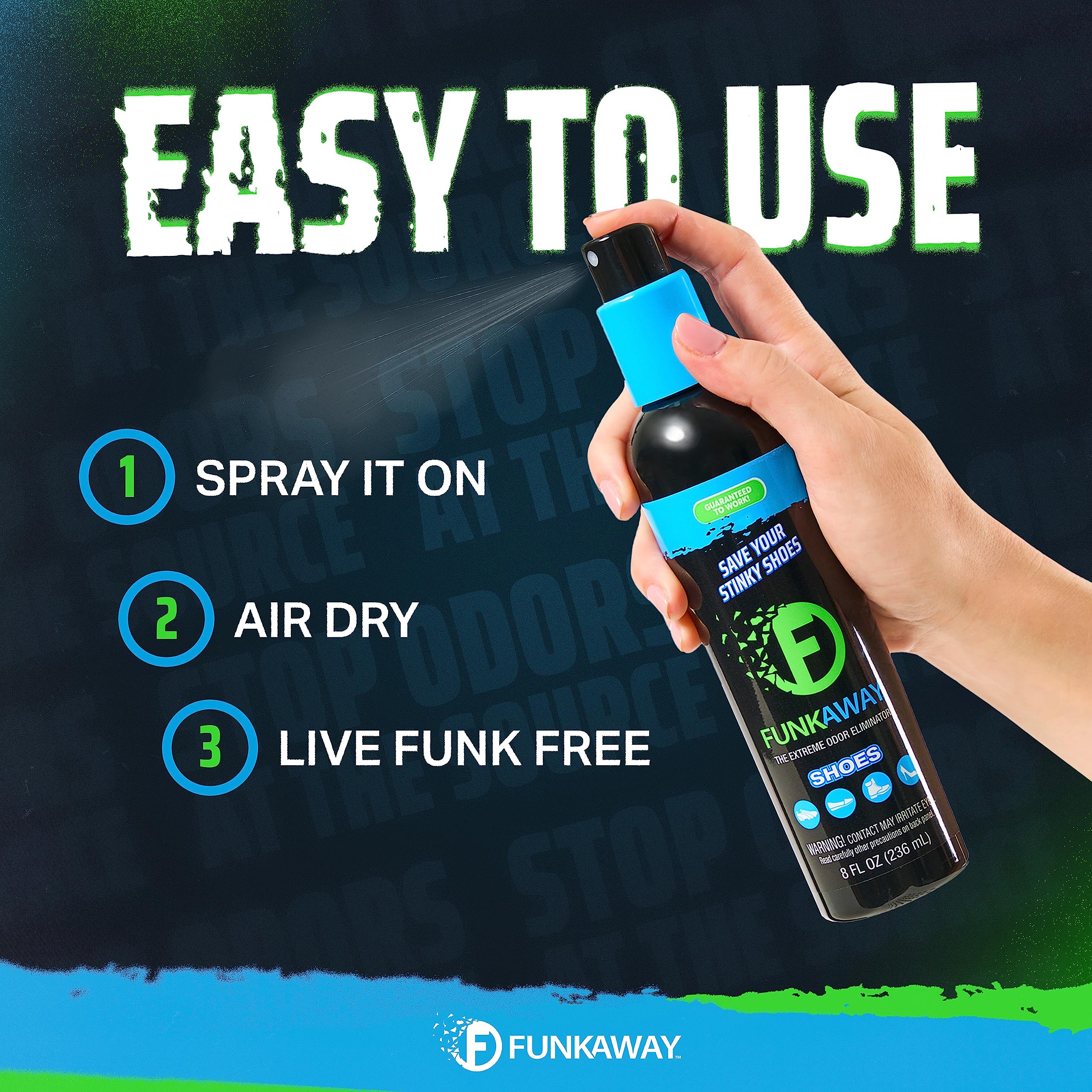 FunkAway car interiors spray removes car odors and improves cabin freshness.