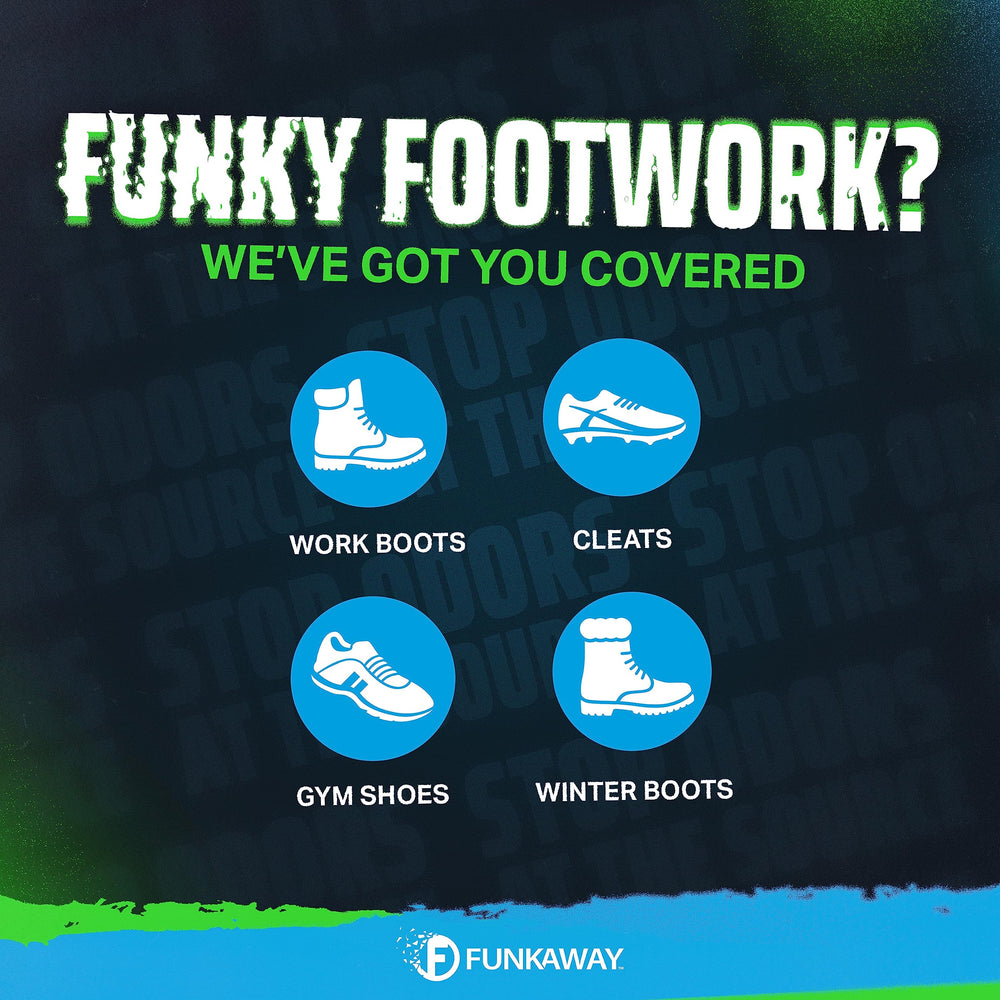FunkAway deodorizer spray for gear keeps non-washable items fresh between uses.