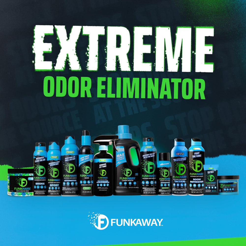 FunkAway luggage spray helps prevent stale smells during travel.