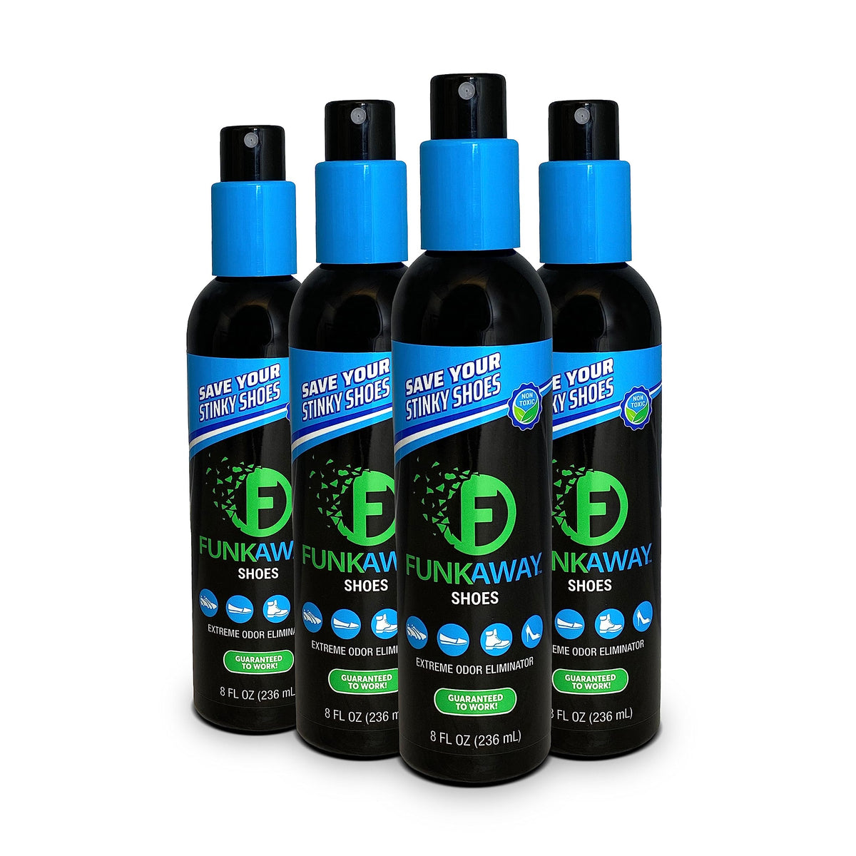 FunkAway odor eliminator spray for shoes neutralizes stubborn smells at the source.