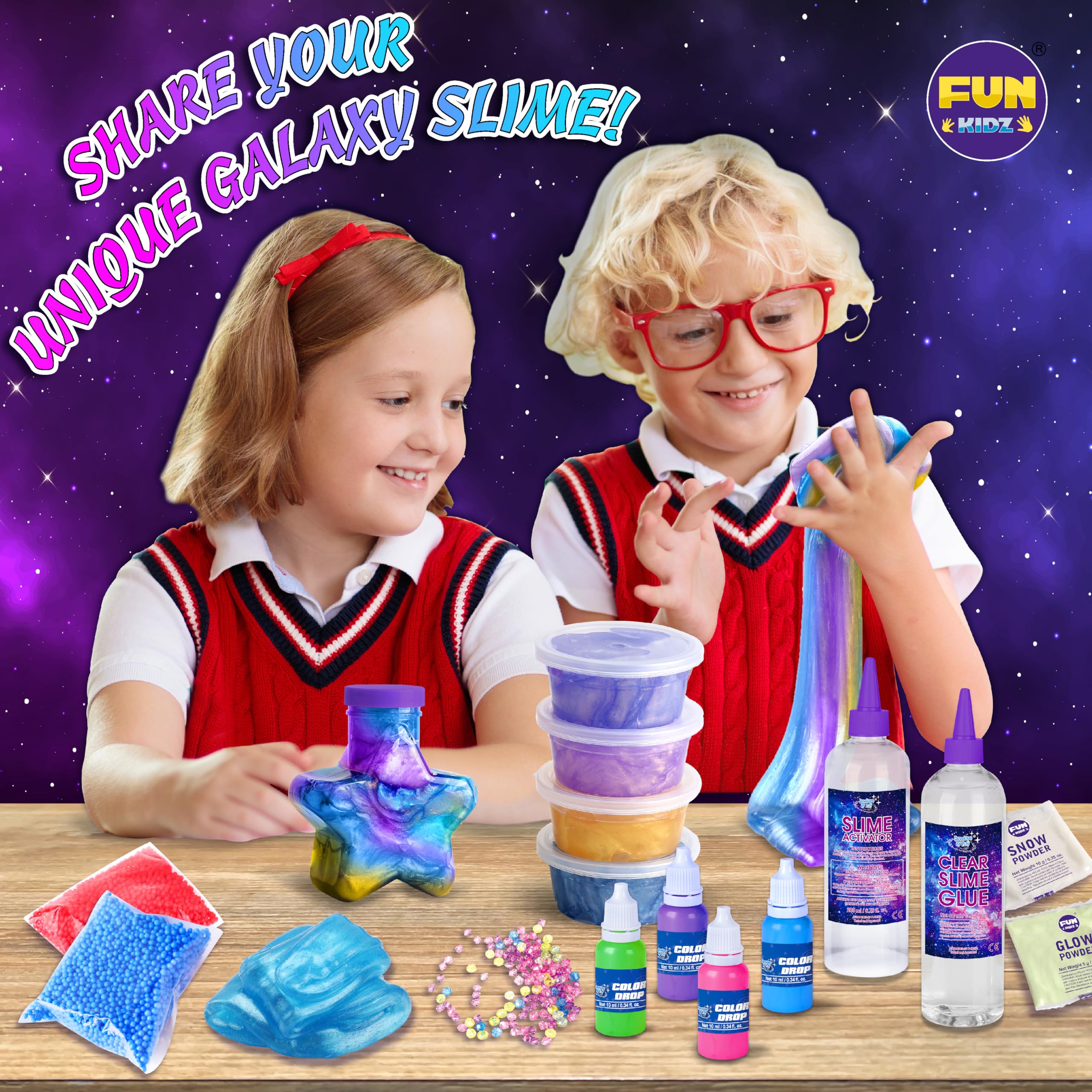 FunKidz Galaxy Charm star bottle stores glow stars.