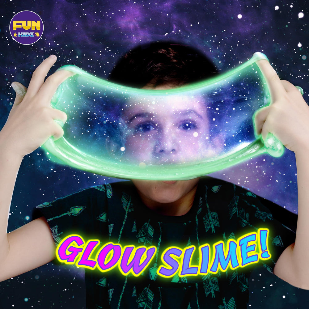 FunKidz Galaxy Slime Kit science activity encourages space-themed learning.