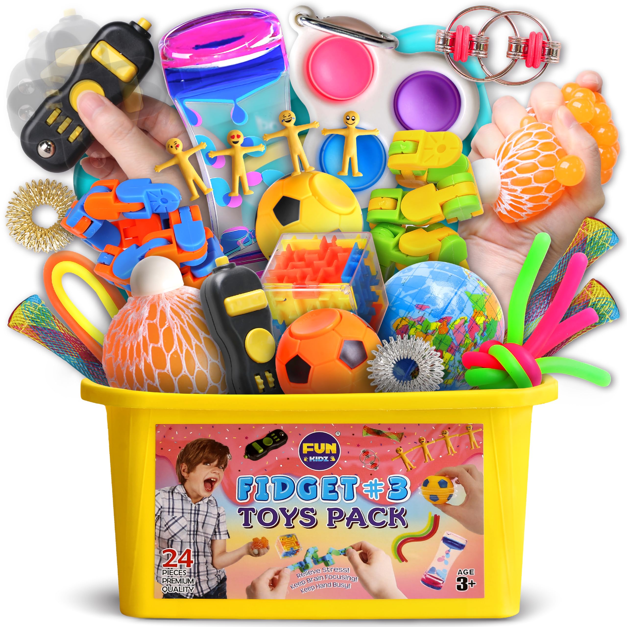 FunKidz Gift Fidget Box 24-pack: versatile sensory toys for focused play
