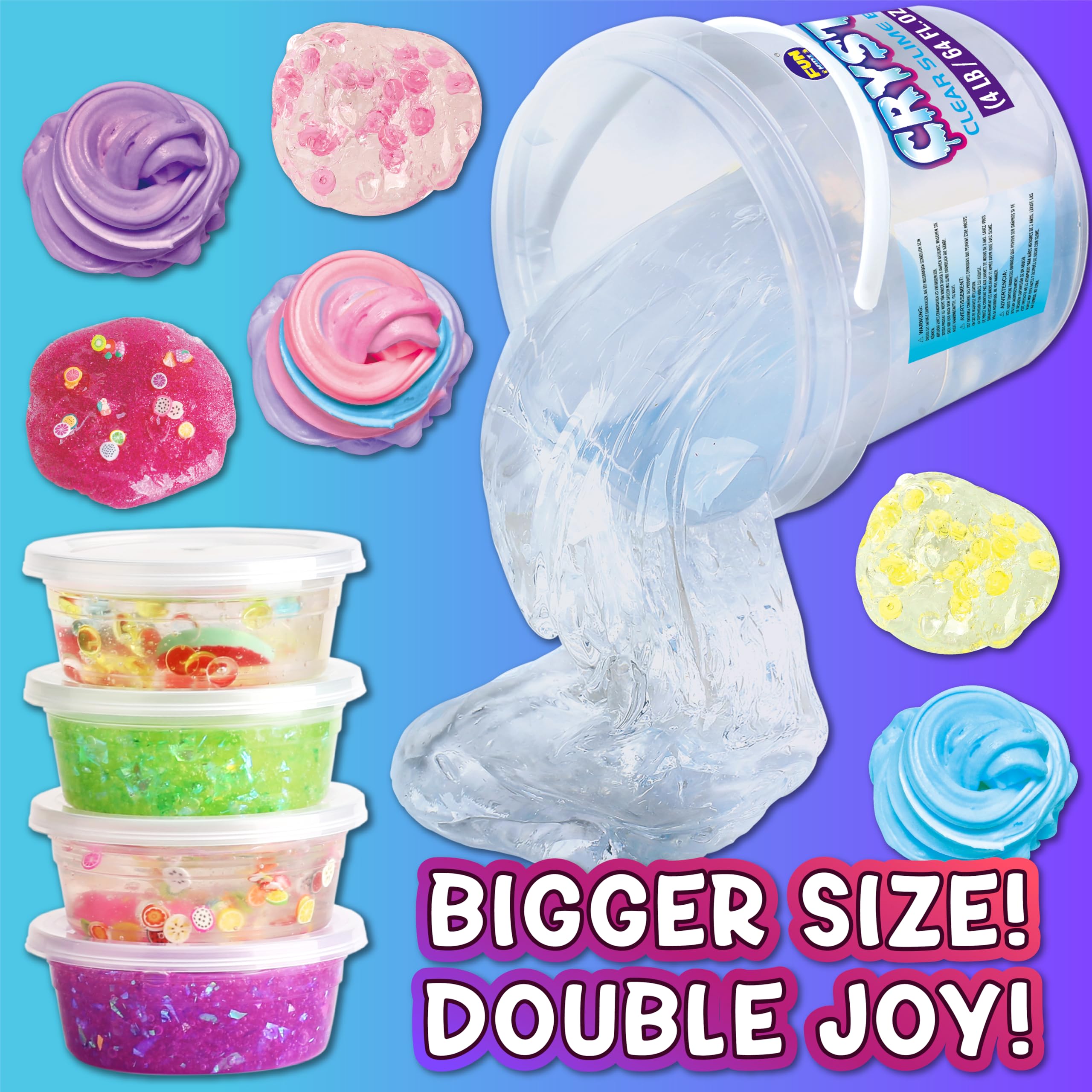 FUNKIDZ slime add-ins collection with 29 items for endless textures and play.