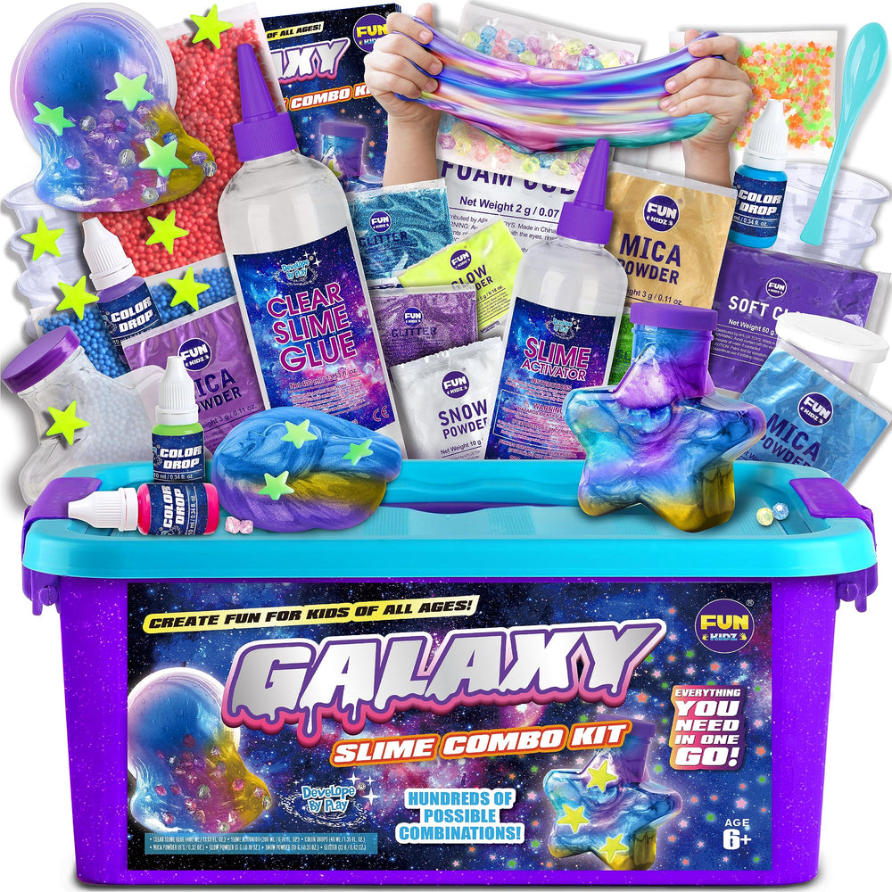 FunKidz Galaxy Slime Kit ingredients for easy space-themed slime making.