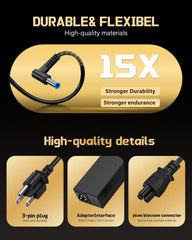 FunnyEra power adapter ready for EliteBook and Pavilion models with blue tip