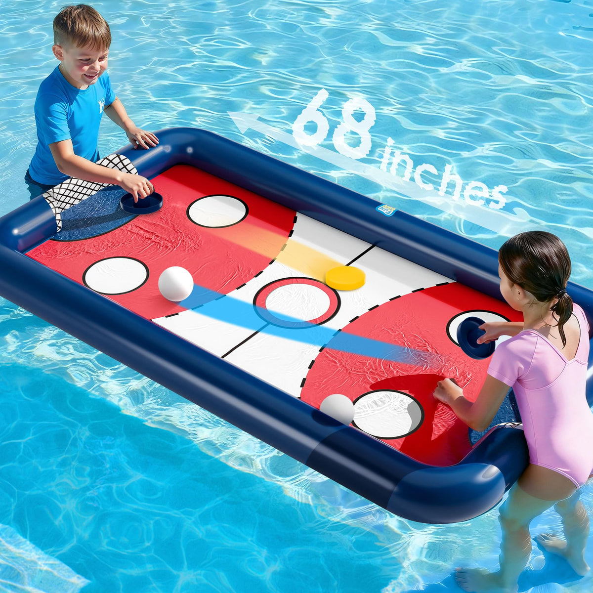 Funscape hockey pool table inflatable for safe, splashy pool play.