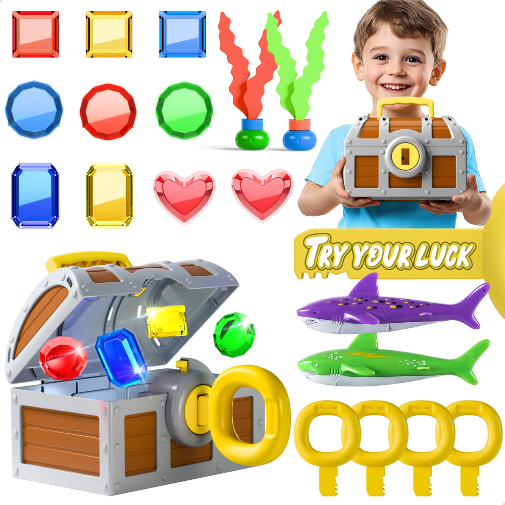 Funscape large treasure chest 8x6x5 inches offers ample treasure storage.