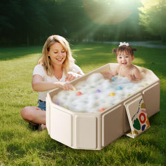 FunTankie portable baby bathtub, travel-ready for hotels and compact spaces.