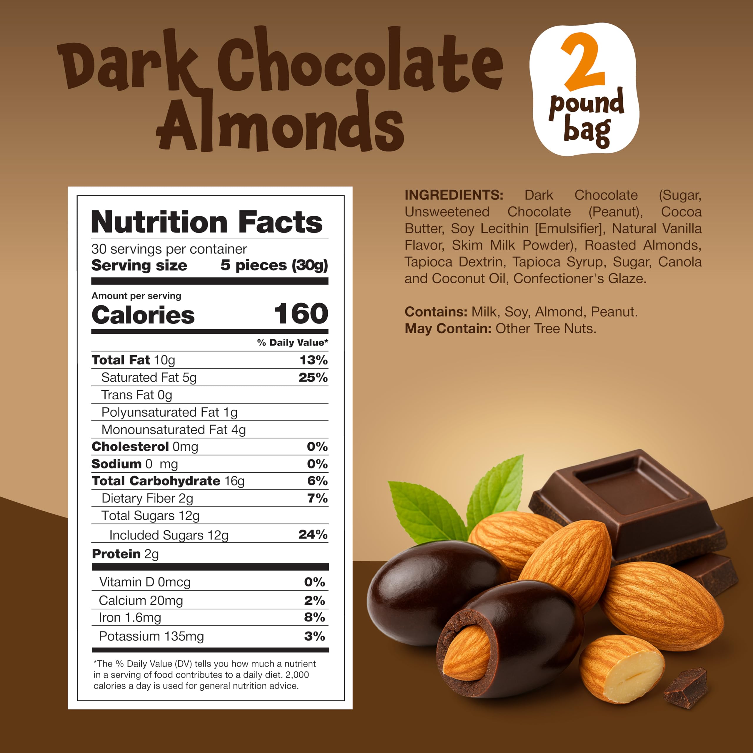 FUNTASTY dark chocolate almonds on a desk-side jar for quick breaks