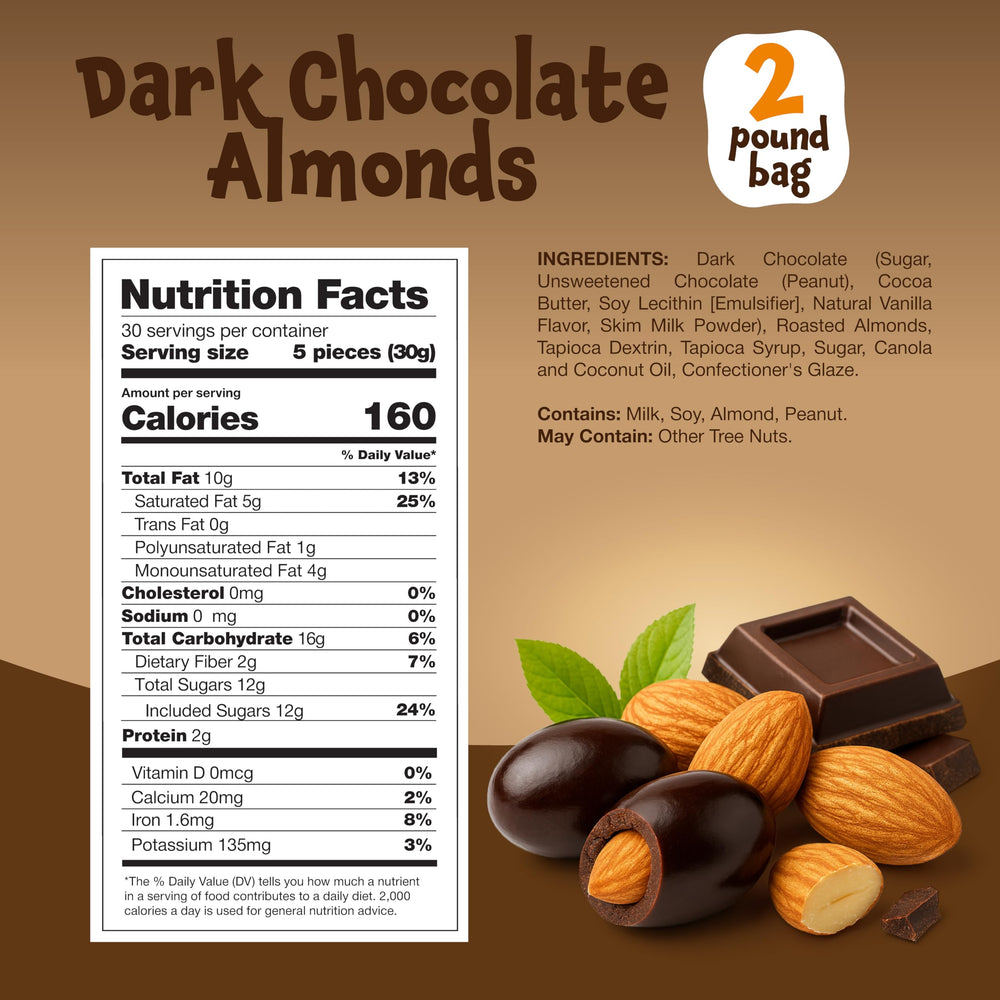 FUNTASTY dark chocolate almonds on a desk-side jar for quick breaks