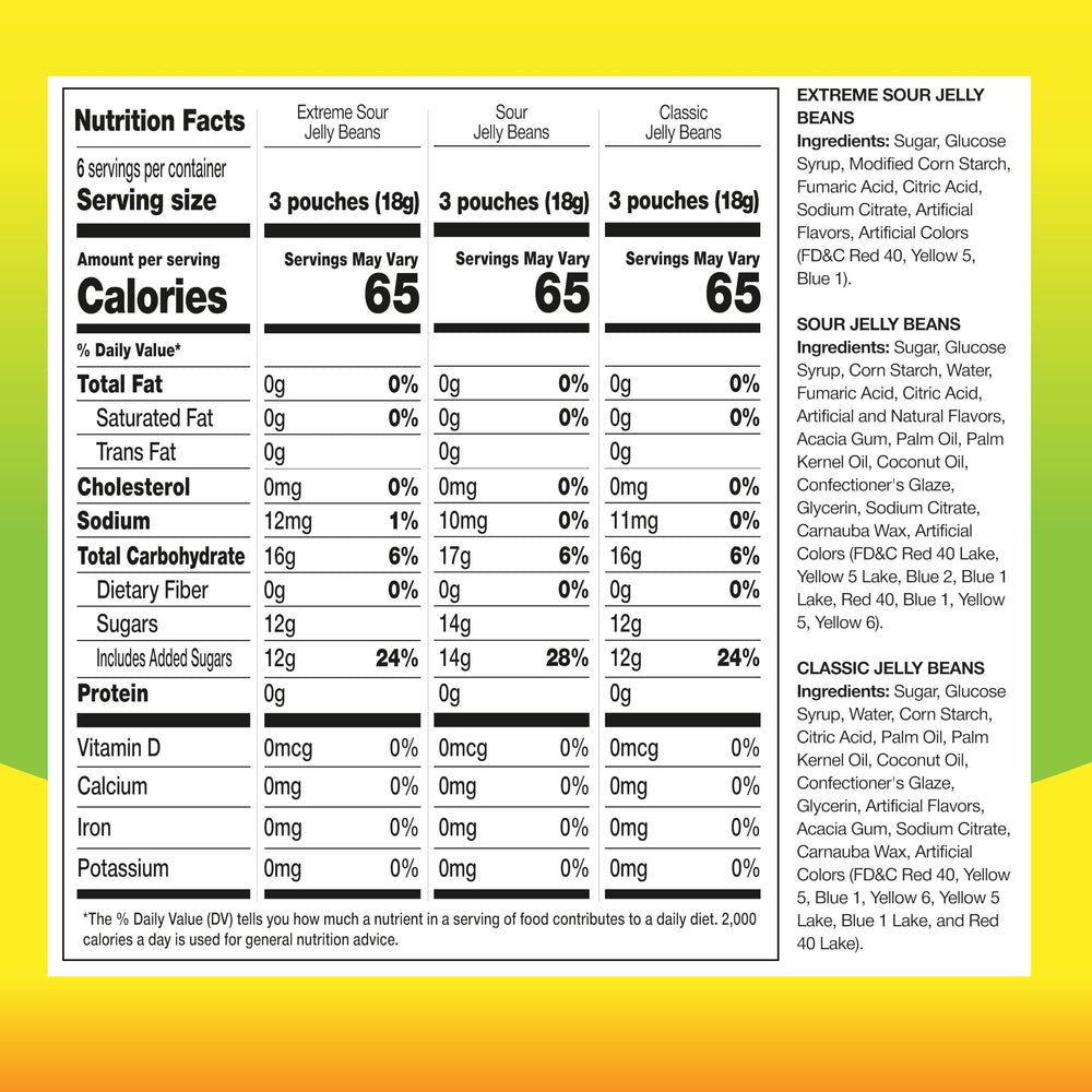 Funtasty Jelly Beans mini-pack back view shows resealable pouch design for tidy servings.