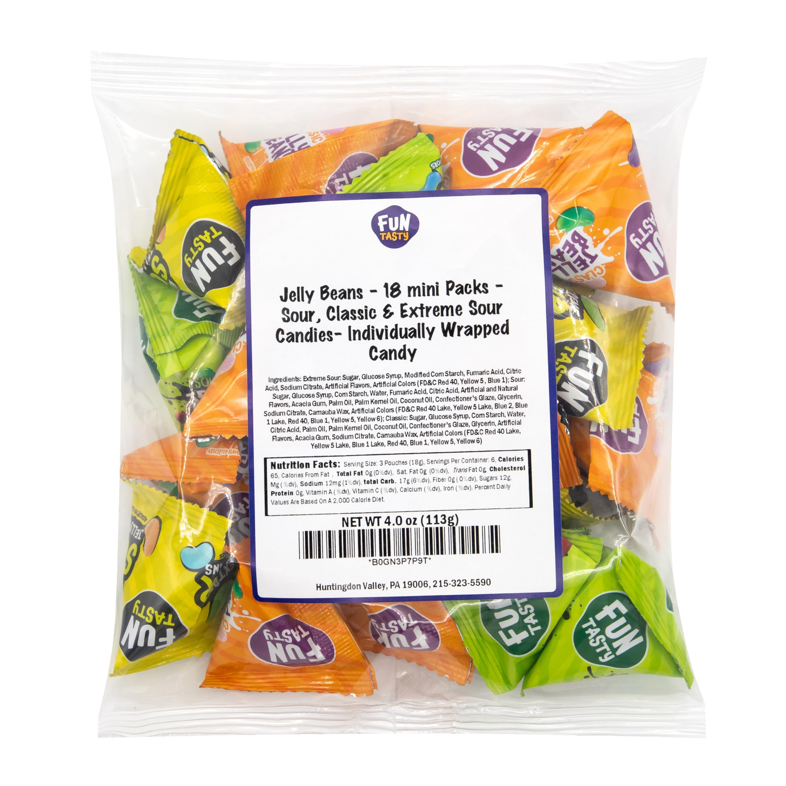 Funtasty Jelly Beans on-the-go snack pouch for traveling and school days.