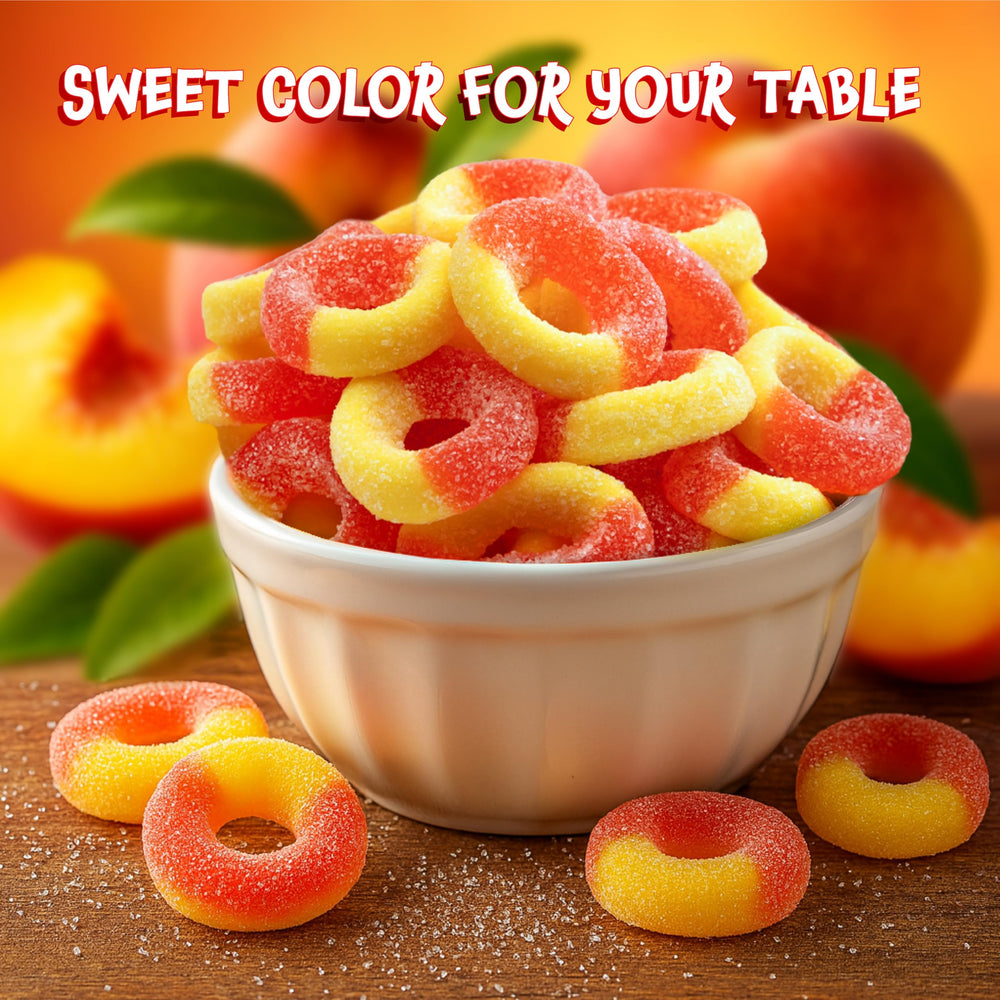 FUNTASTY Peach Rings ideal for movie night snacks and bowls