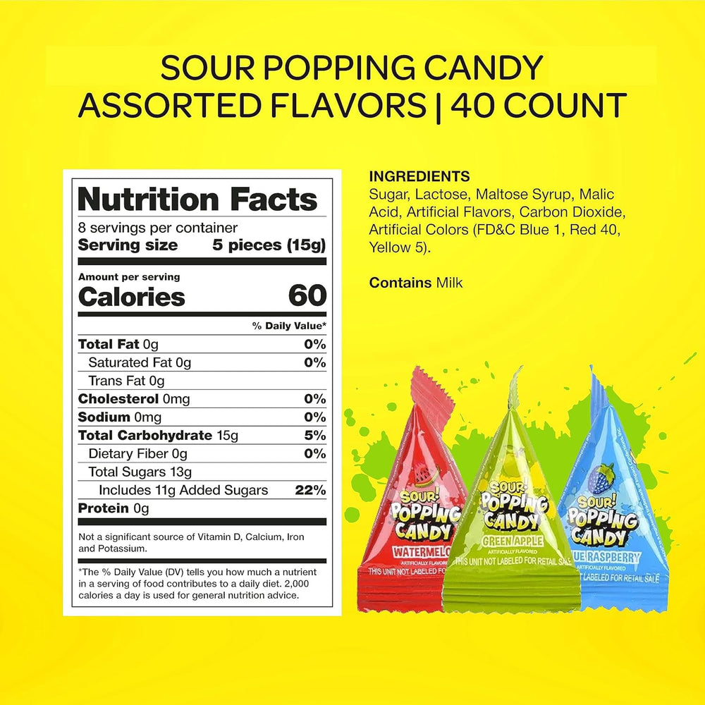 FUNTASTY Sour Popping Rocks triangle pouches ready to share and enjoy